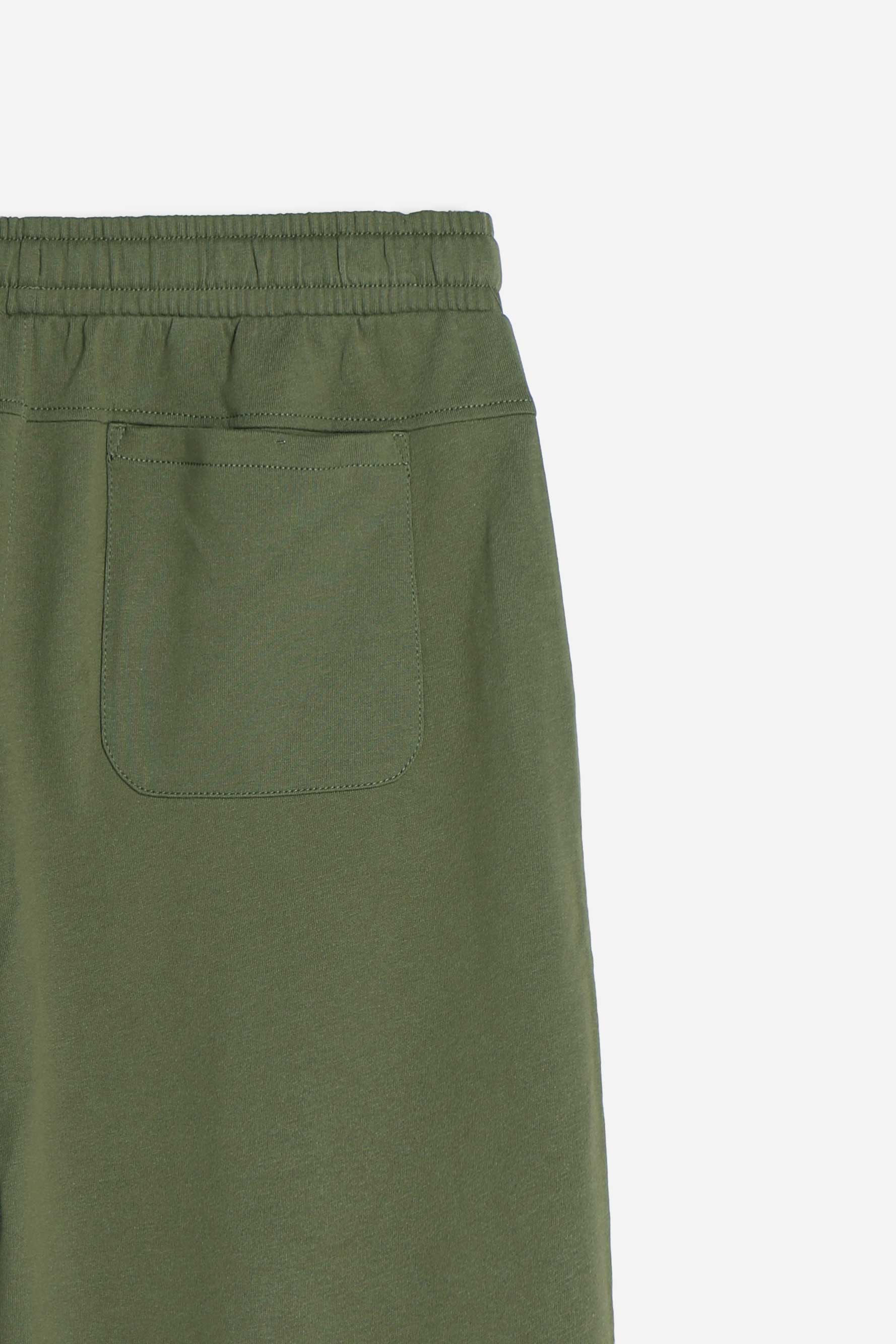 BERMUDA IN FELPA CON COULISSE VERDE MILITARE - Image 4
