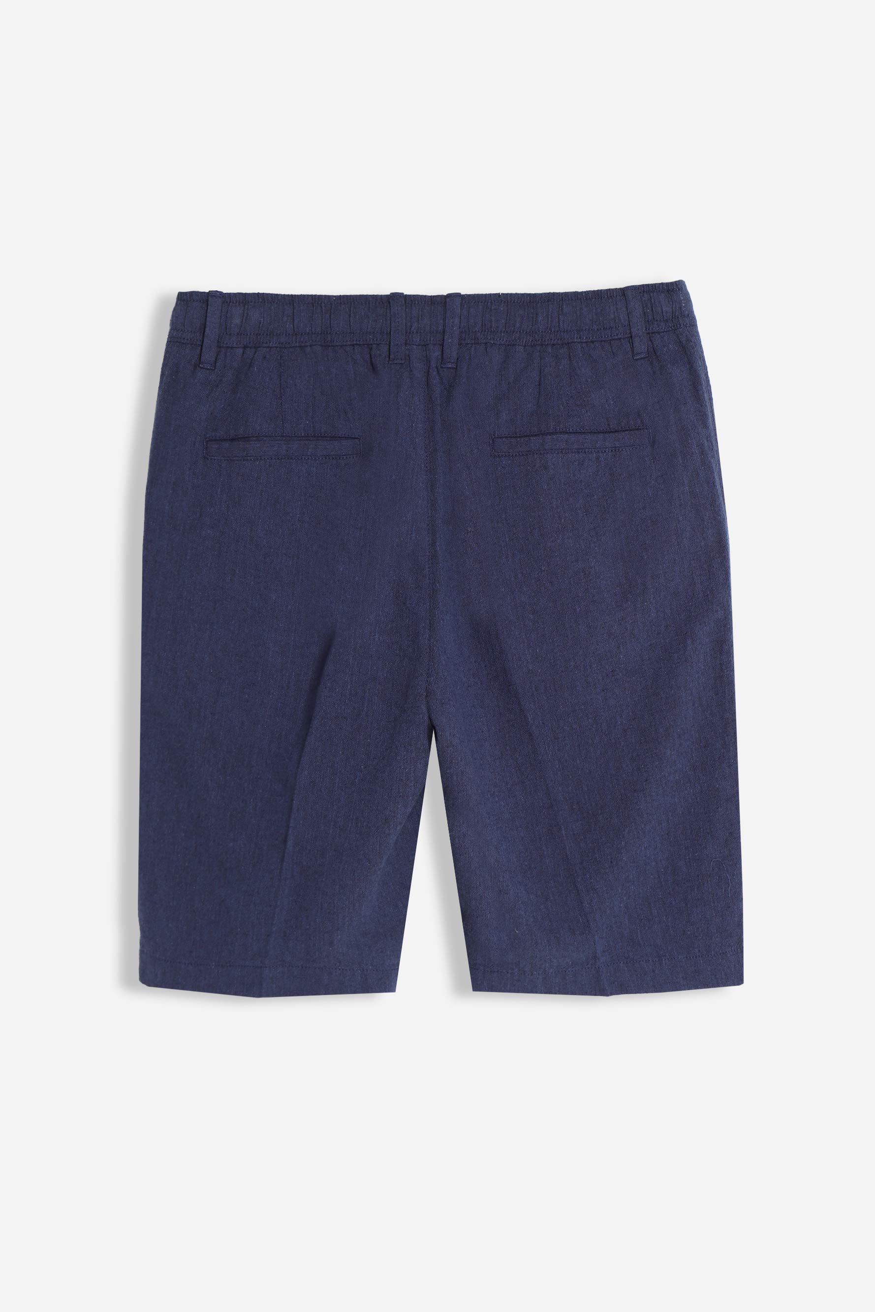 BERMUDA MISTO LINO MEZZA COULISSE BLEU - Image 3