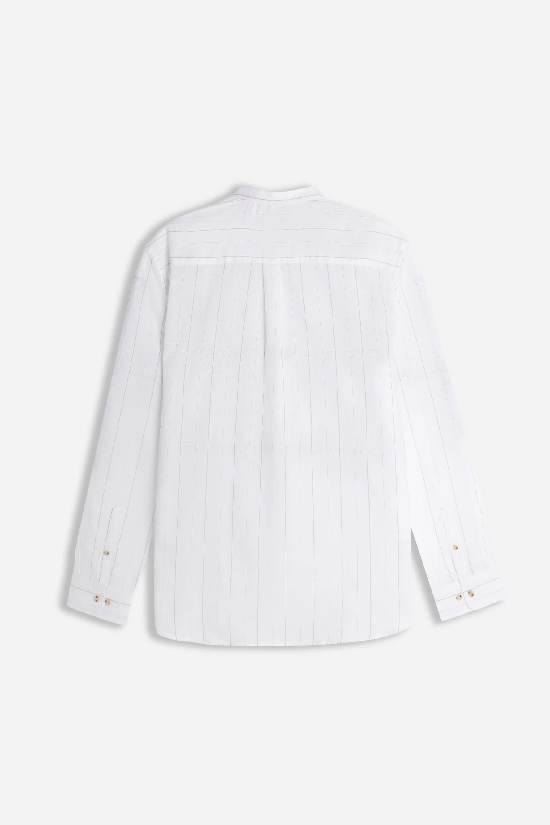 CAMICIA COLLO COREANO COTONE SLUB BEIGE - Image 3