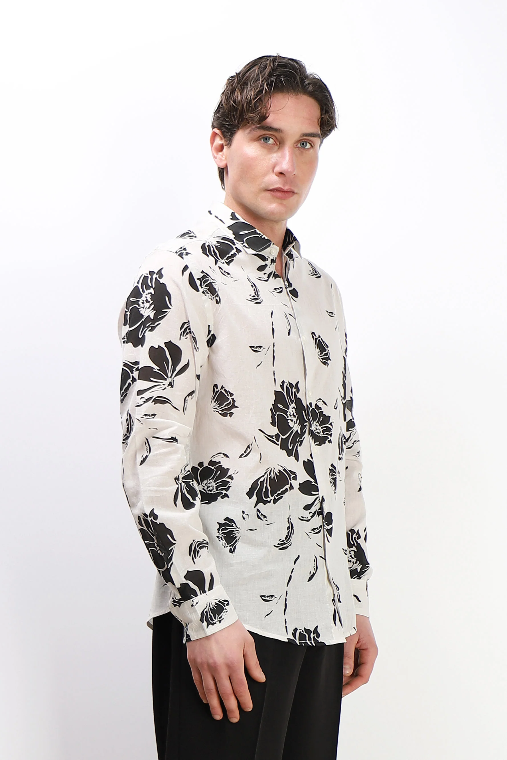 CAMICIA FANTASIA COLLO ITALIANO BEIGE CHIARO - Image 4
