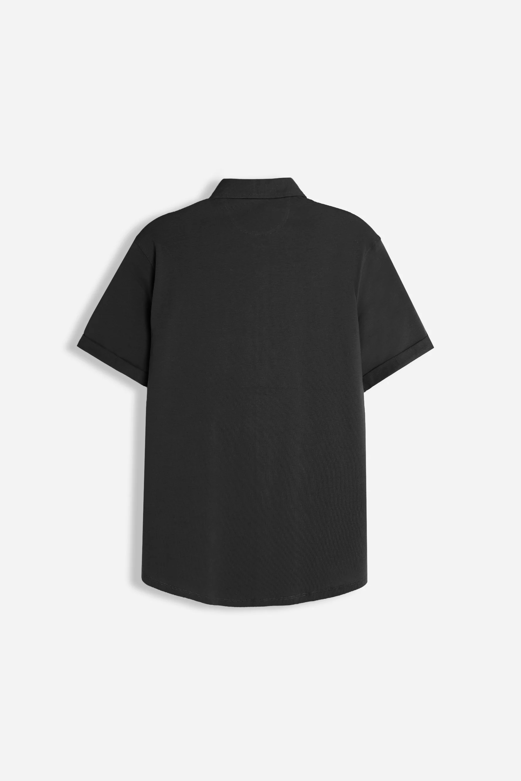 CAMICIA MEZZA MANICA IN JERSEY NERO - Image 3