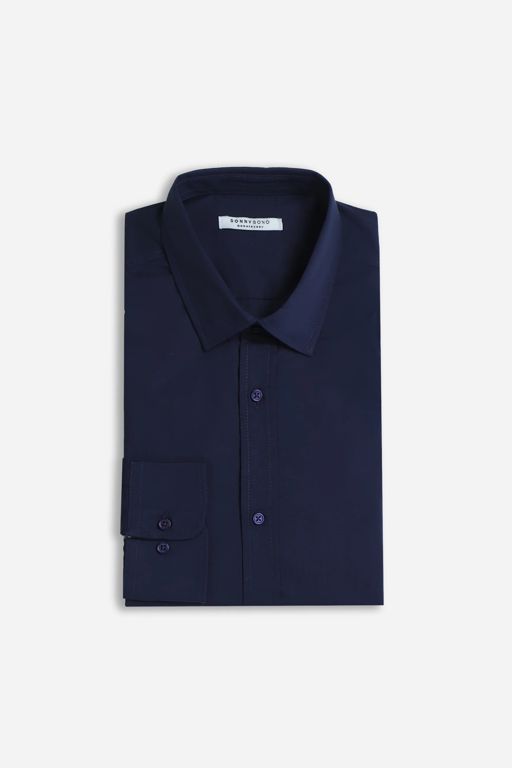 CAMICIA POPELINE BASIC BLEU - Image 4