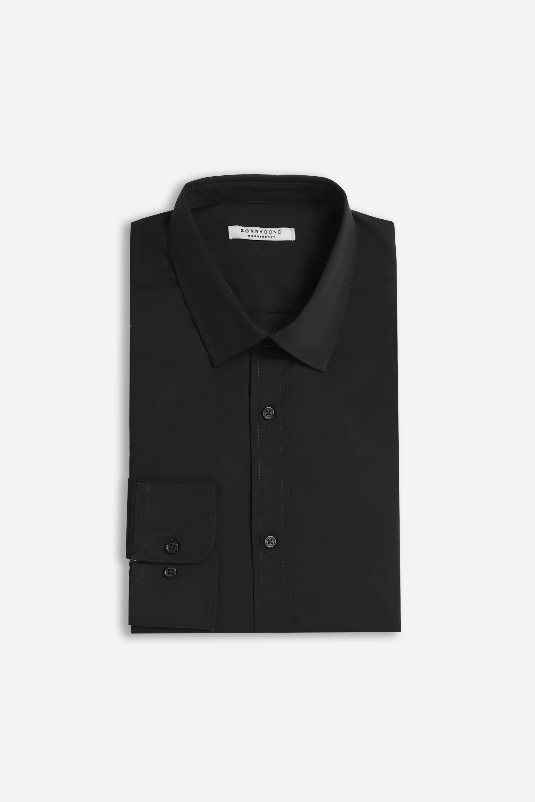 CAMICIA POPELINE BASIC NERO - Image 4