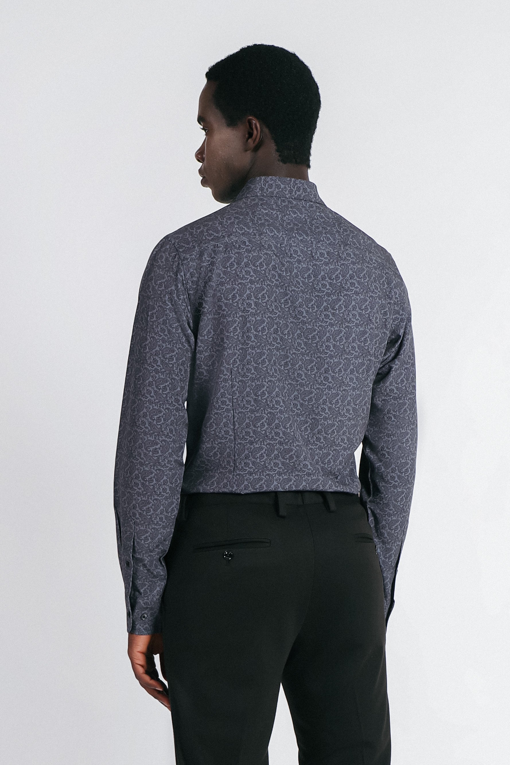 CAMICIA FANTASIA STRETCH GRIGIO - Image 4