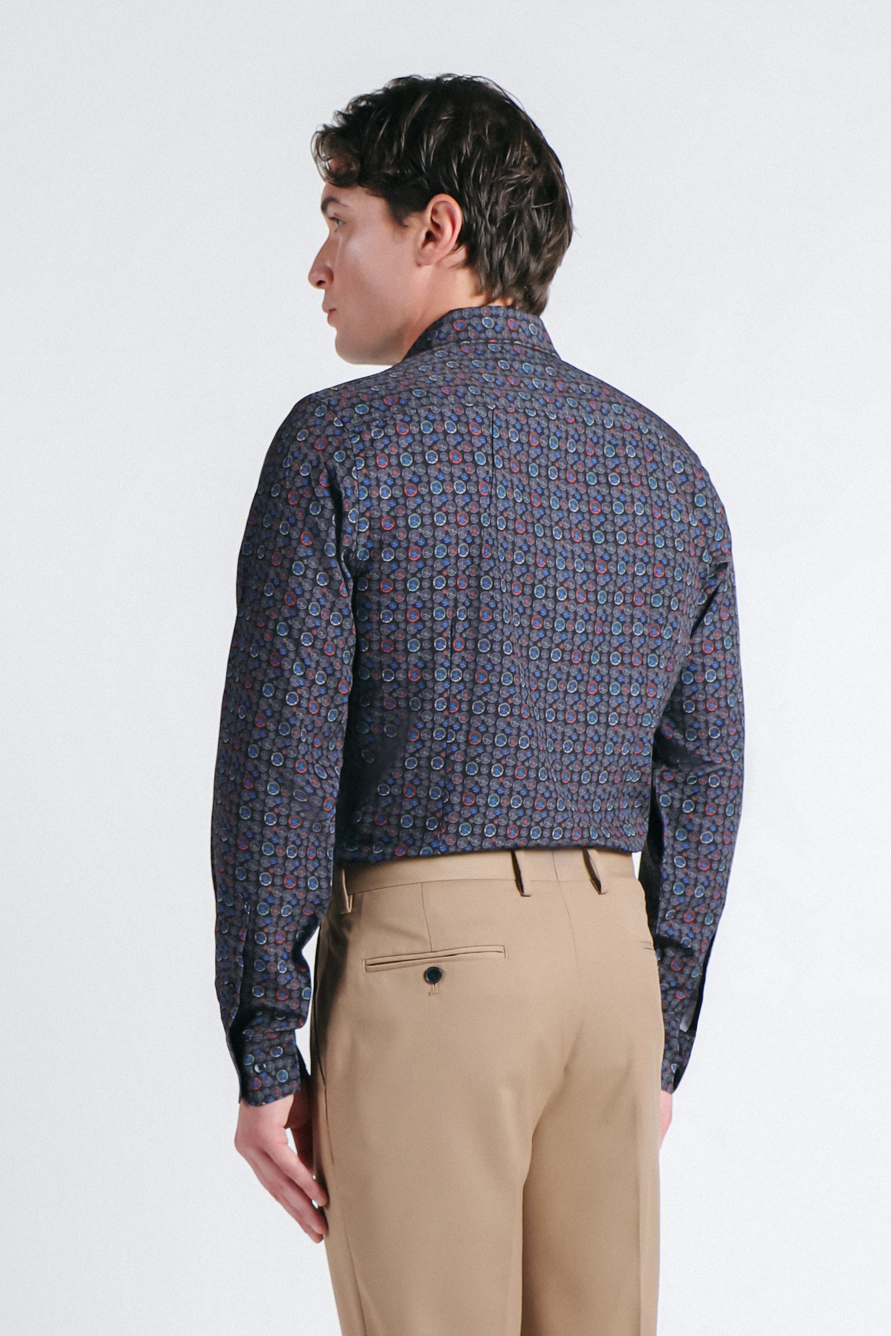 CAMICIA FANTASIA STRETCH NERO - Image 4