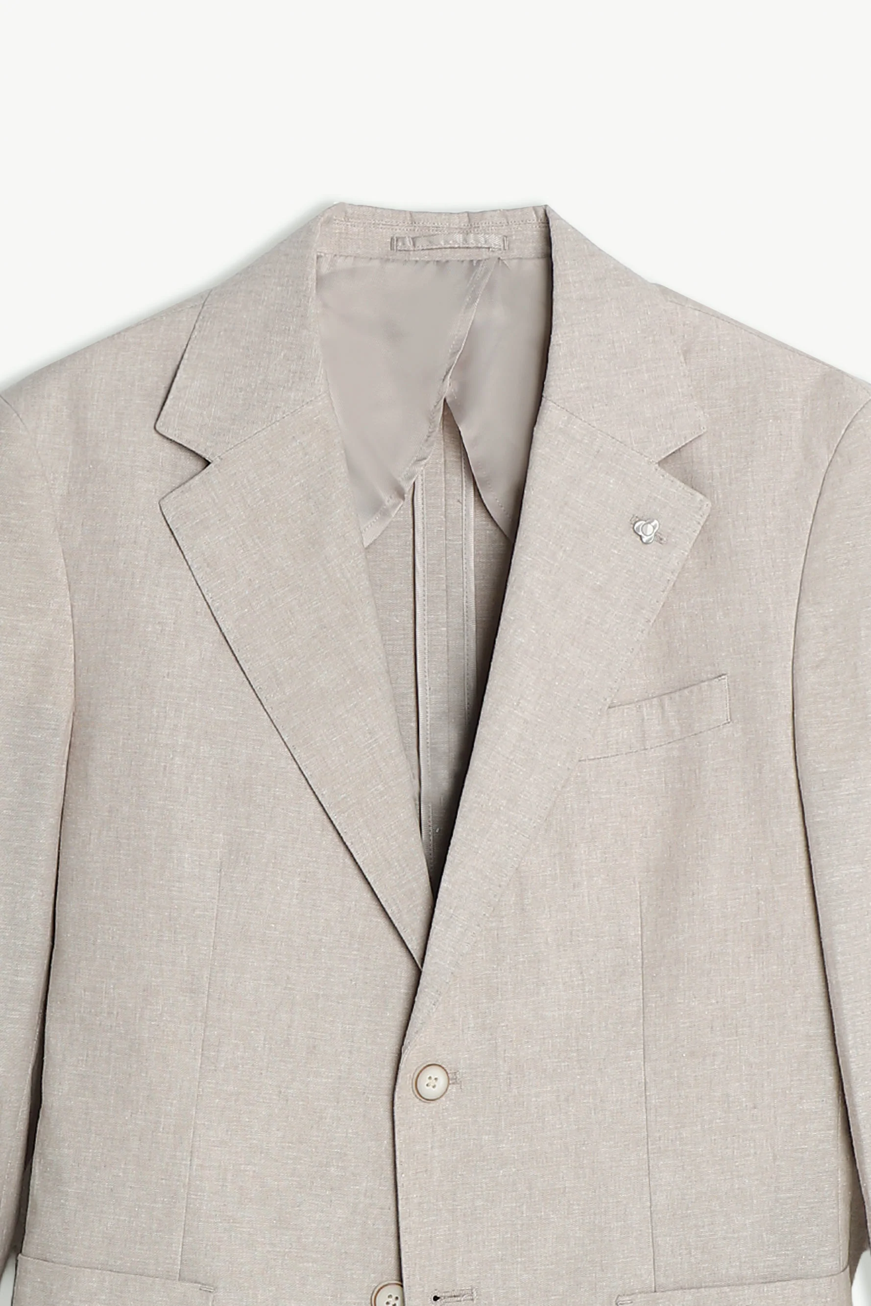 GIACCA DA ABITO IN MISTO LINO BEIGE - Image 7