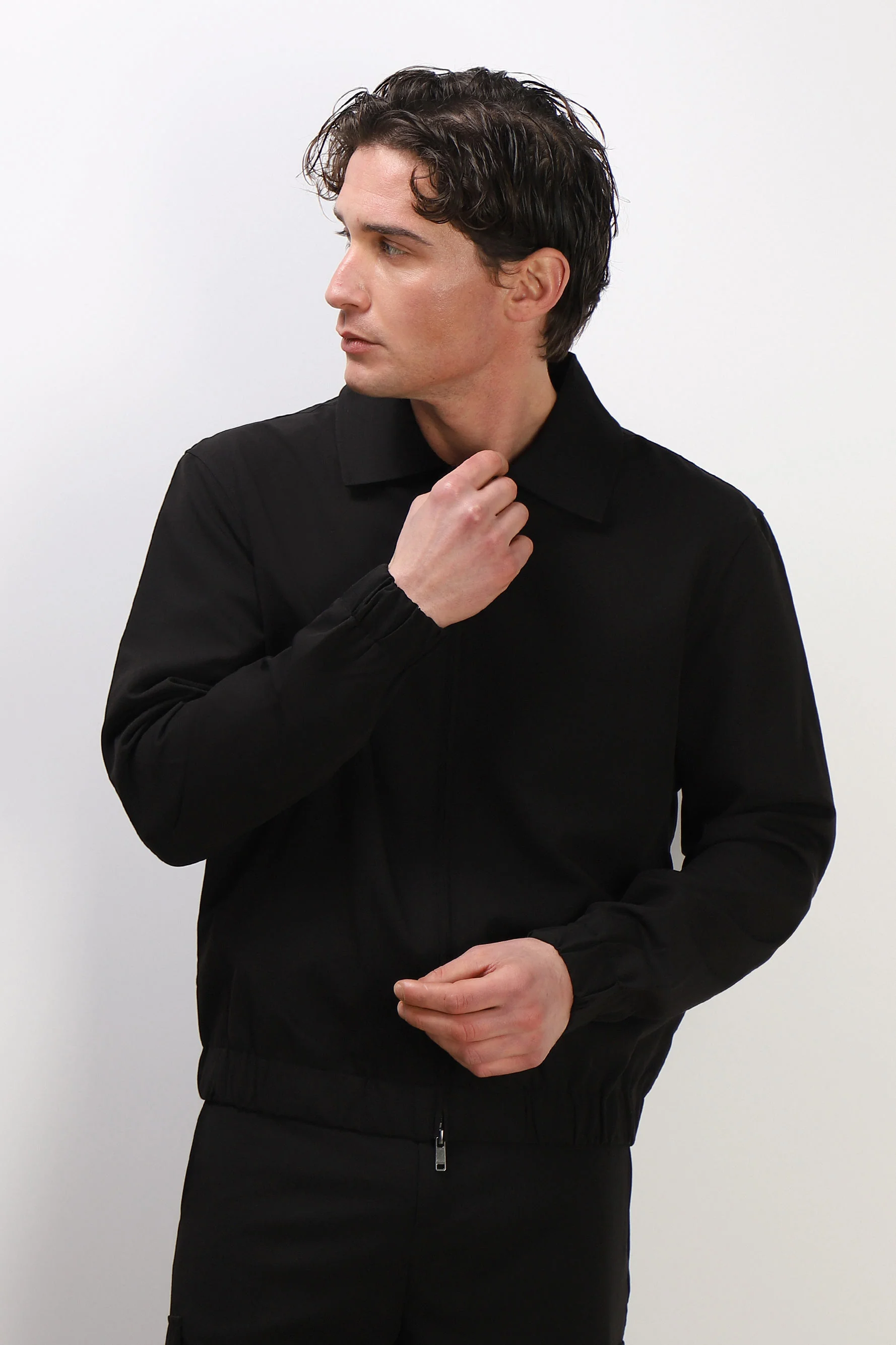 GIUBBOTTO BOMBER COLLO CAMICIA NERO - Image 2