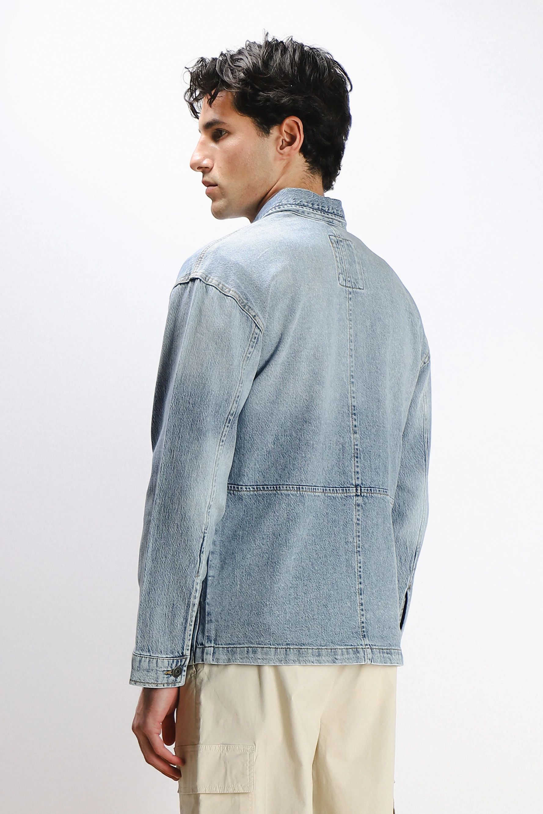 GIUBBOTTO OVERSHIRT DENIM CELESTE - Image 5