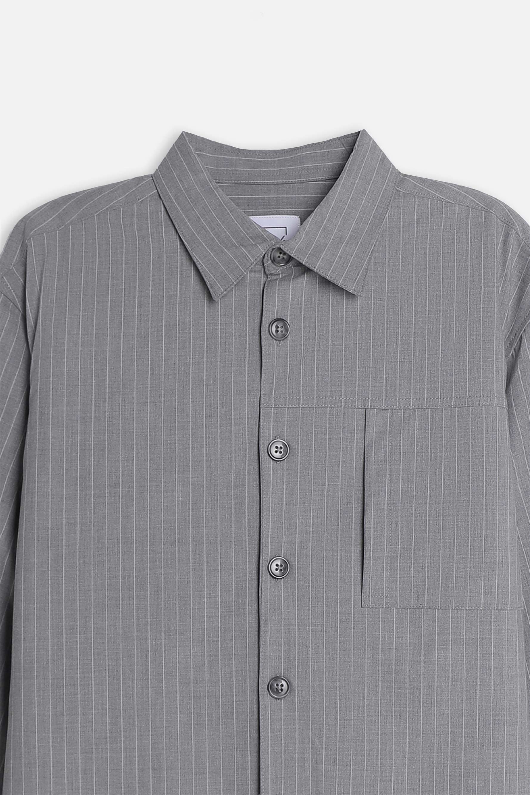 OVERSHIRT FANTASIA A RIGHE GRIGIO - Image 6