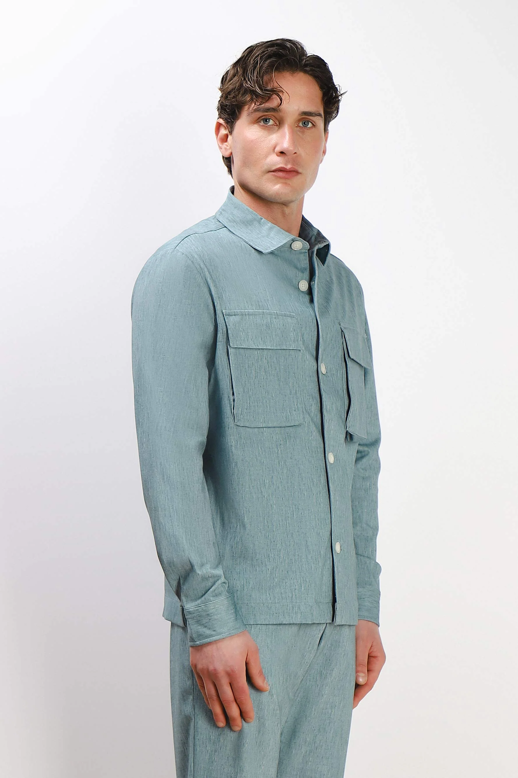 OVERSHIRT IN PUNTO MILANO VERDE - Image 4