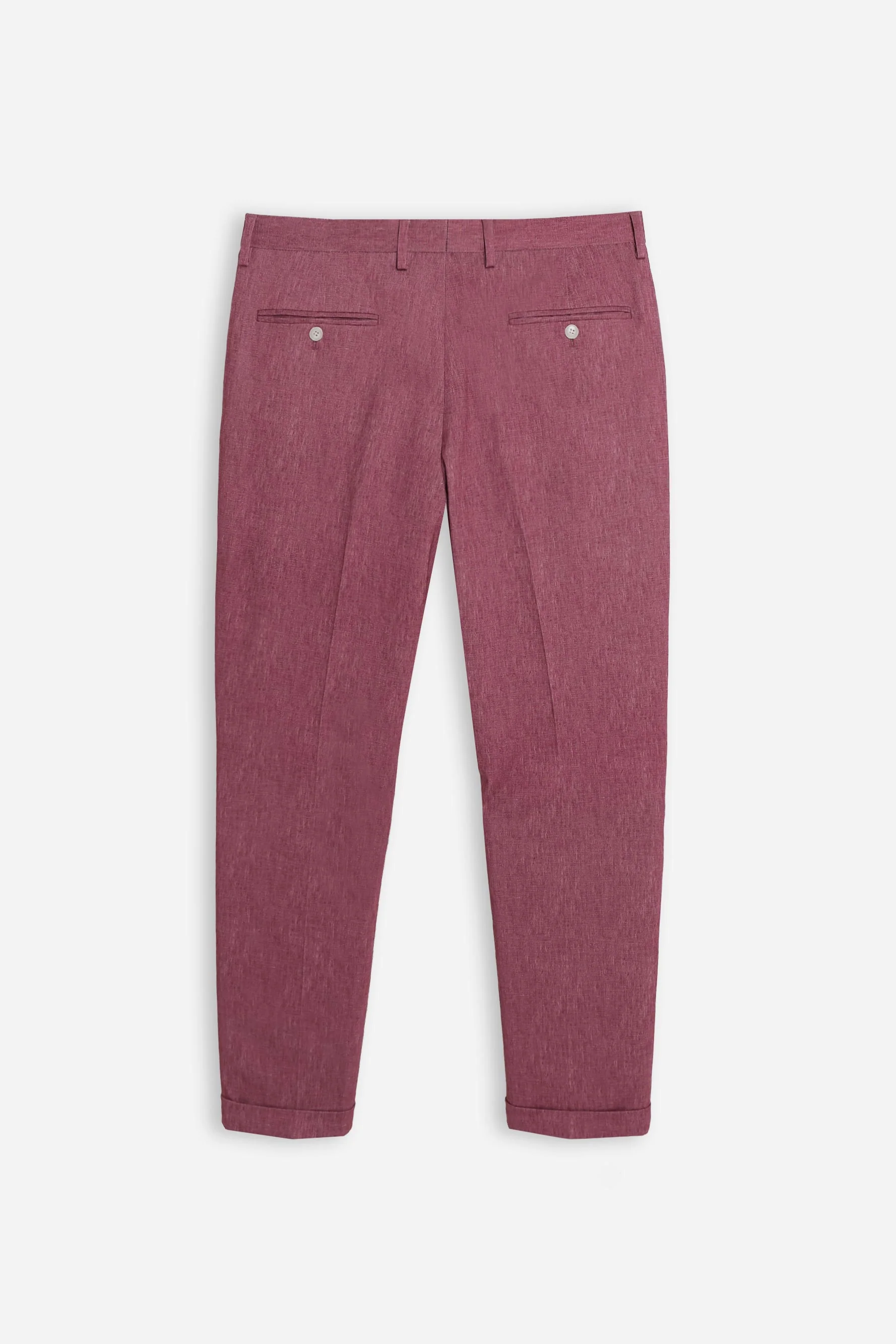 PANTALONE DA ABITO IN PUNTO MILANO ROSSO AMARANTO - Image 7