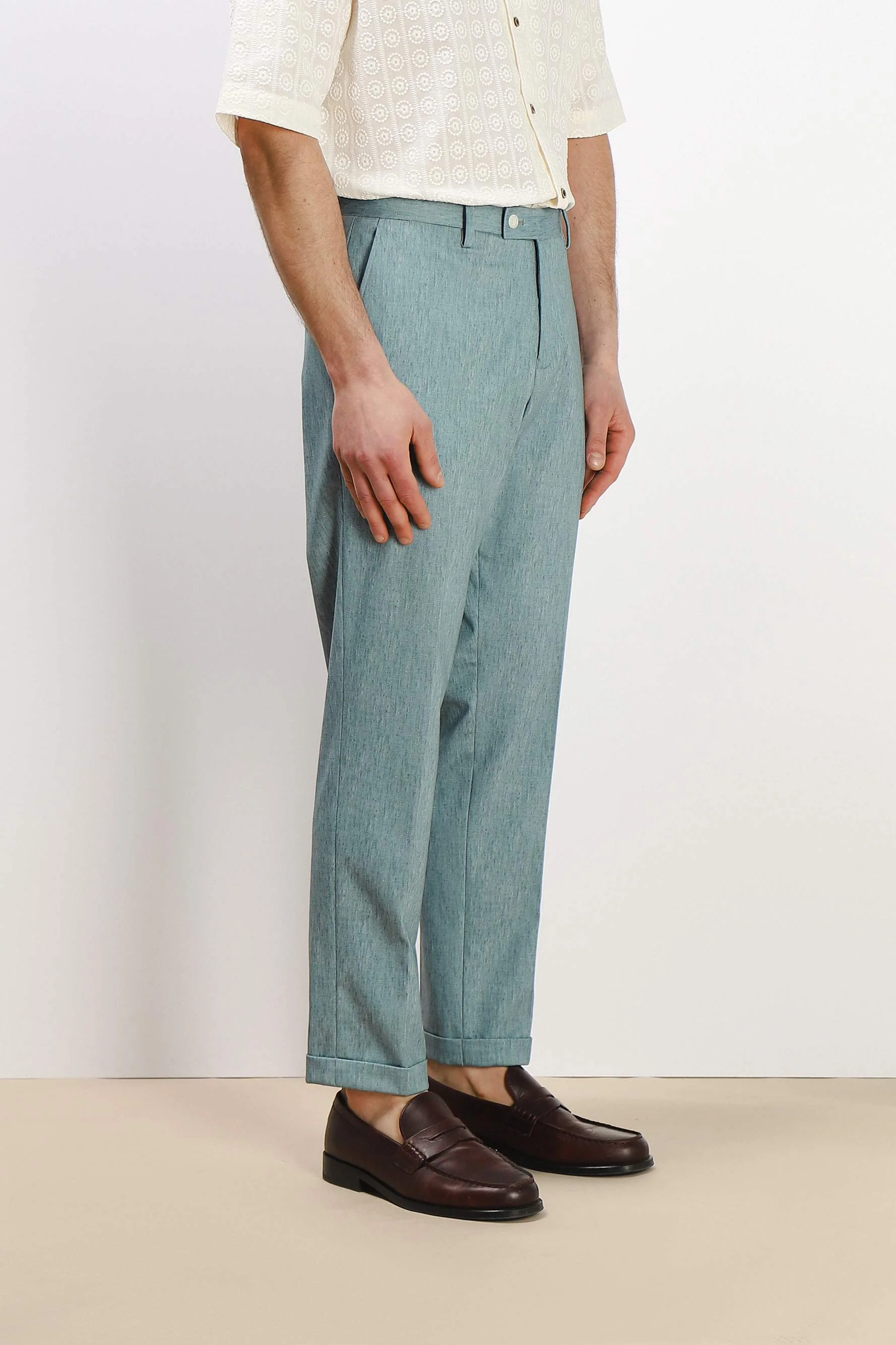 PANTALONE DA ABITO IN PUNTO MILANO VERDE - Image 3