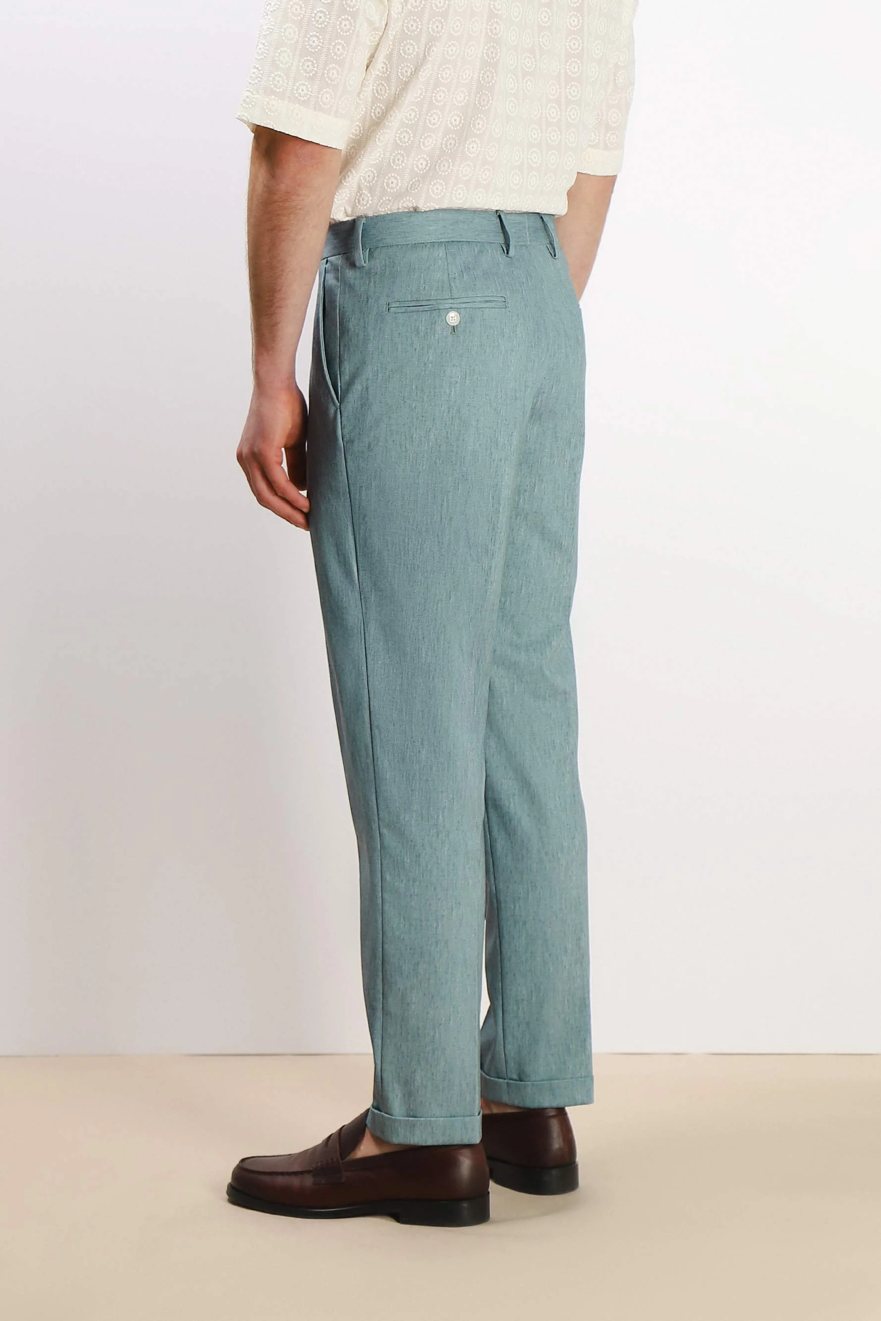 PANTALONE DA ABITO IN PUNTO MILANO VERDE - Image 4