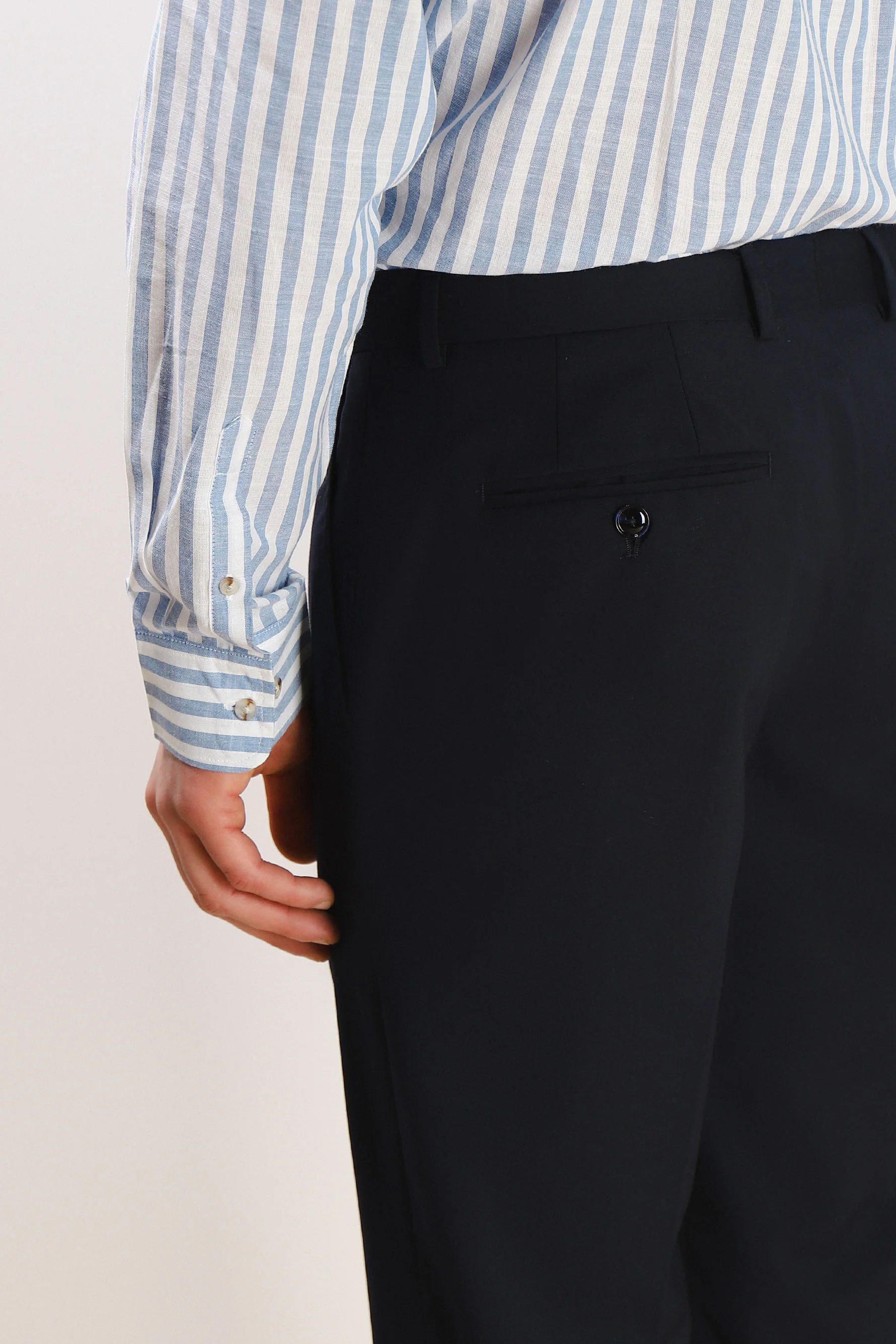 PANTALONE DA ABITO SENZA RISVOLTO BLEU - Image 5