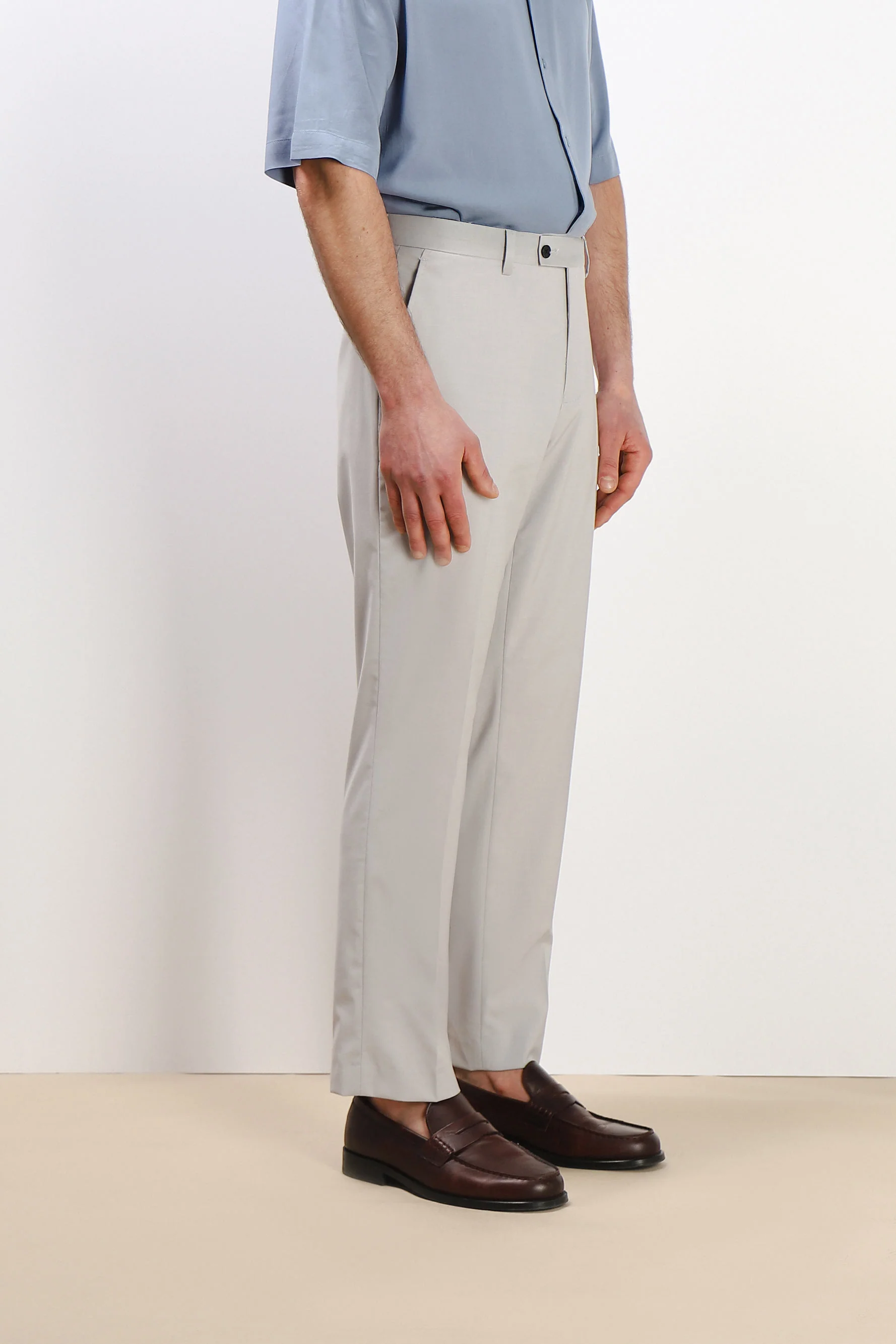 PANTALONE DA ABITO SENZA RISVOLTO GRIGIO - Image 3