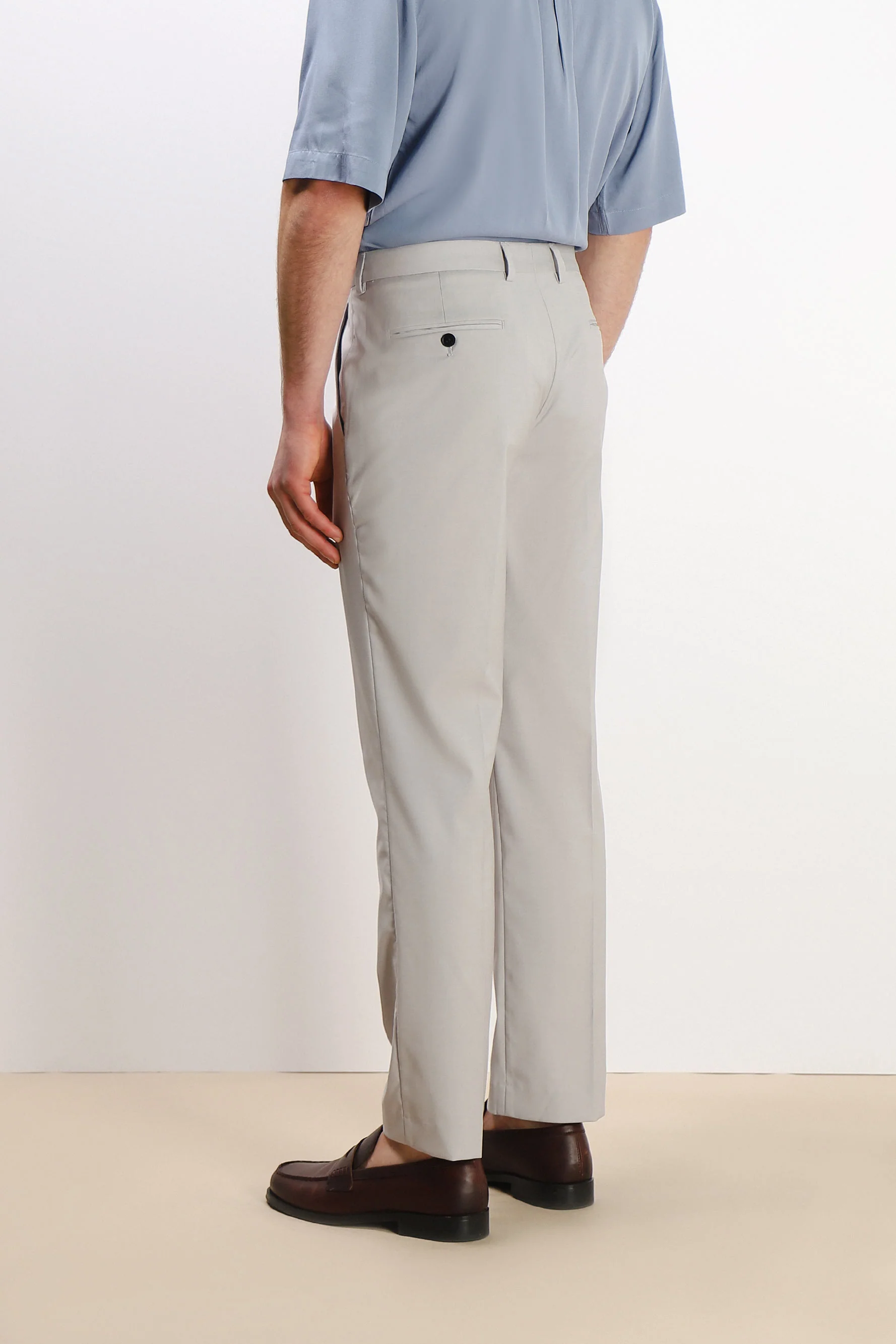 PANTALONE DA ABITO SENZA RISVOLTO GRIGIO - Image 4