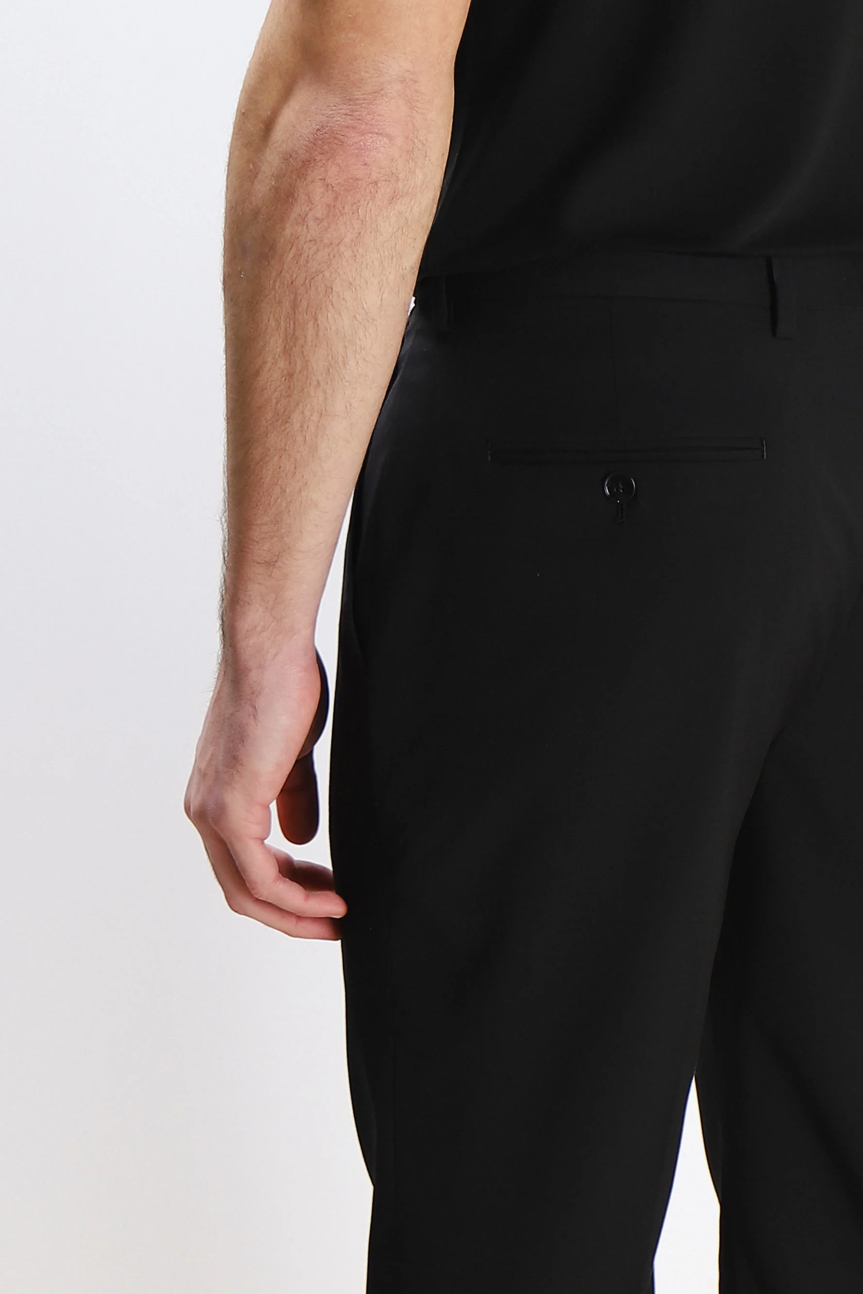 PANTALONE DA ABITO SENZA RISVOLTO NERO - Image 5