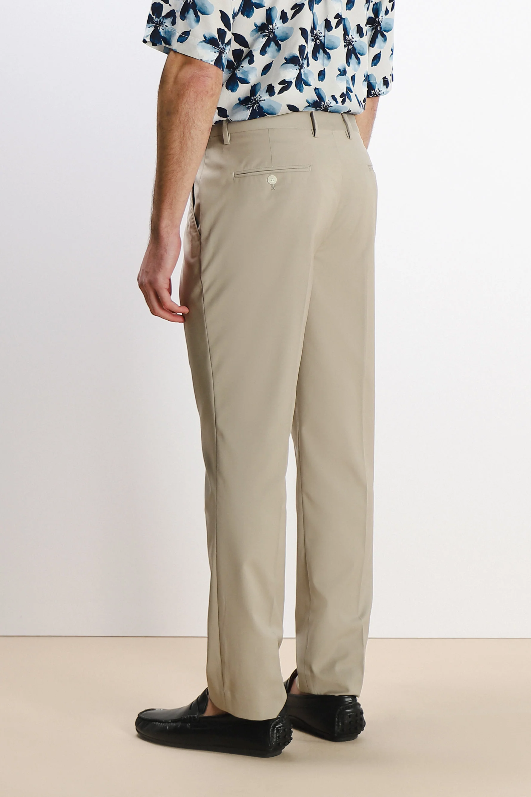 PANTALONE DA ABITO SENZA RISVOLTO SABBIA - Image 3