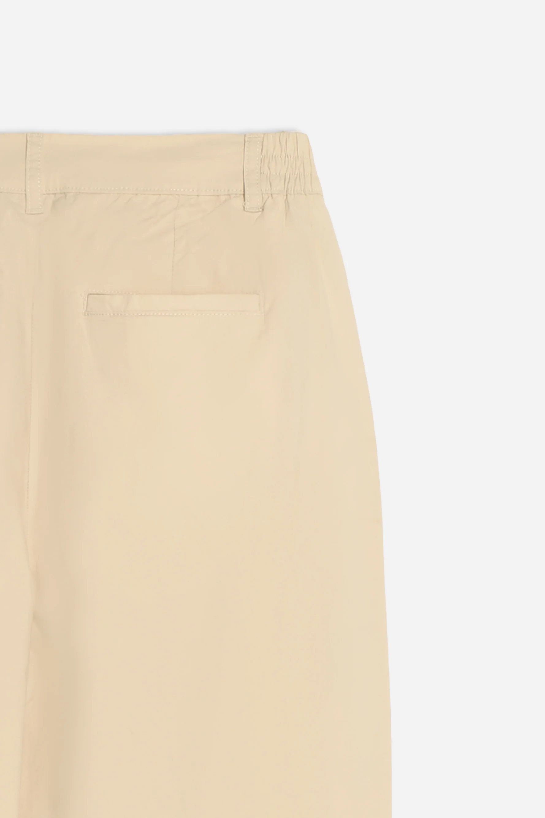 PANTALONE IN TWILL CON ELASTICO NEI FIANCHI BEIGE CHIARO - Image 4