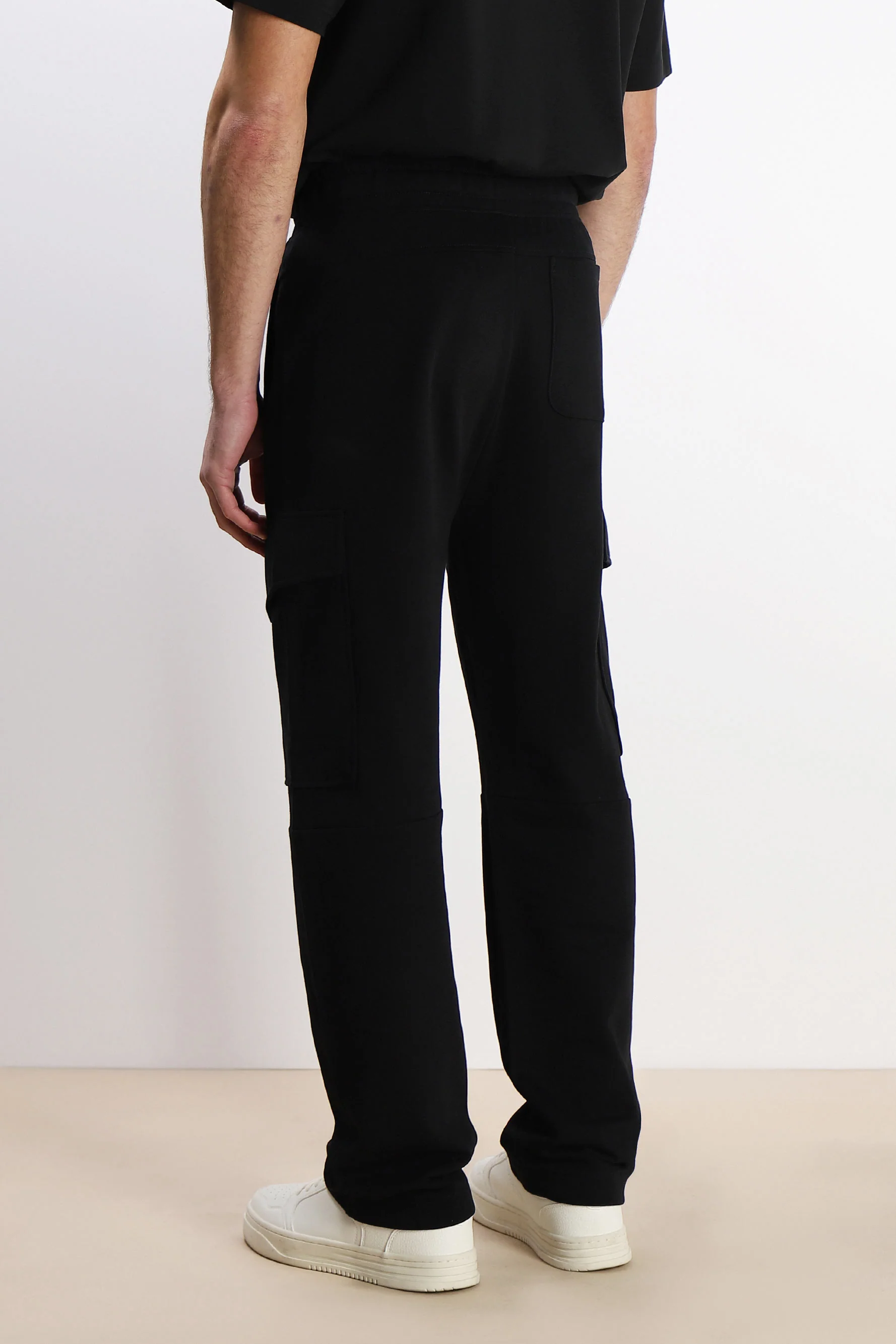 PANTALONE JOGGER IN FELPA E COULISSE NERO - Image 4