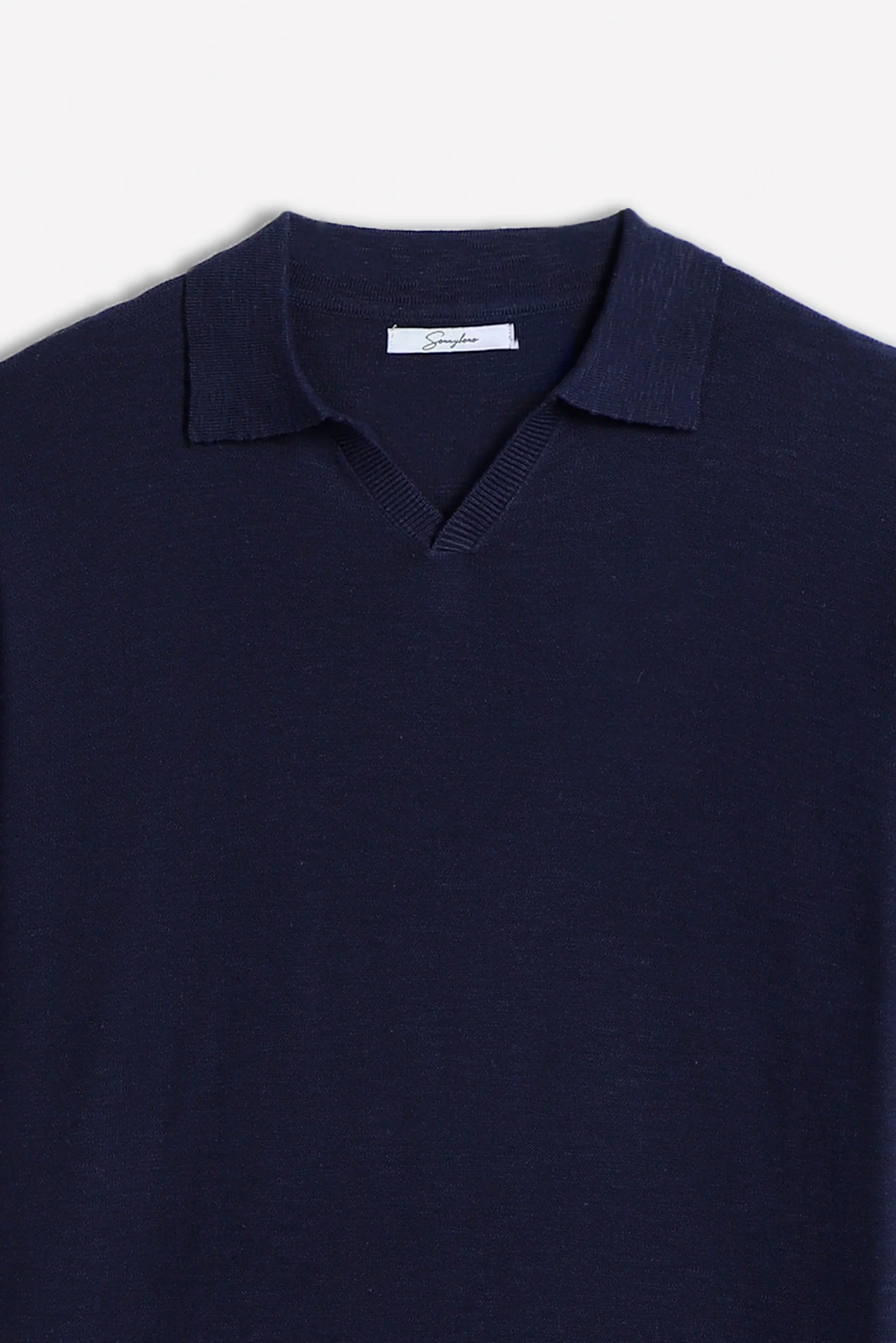 POLO IN MAGLINA FILATO SLUB BLEU - Image 2