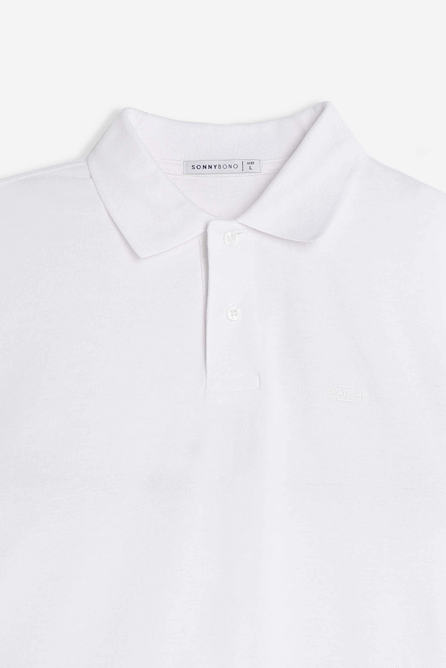 POLO PIQUET BASIC TINTA UNITA E LOGO BIANCO - Image 3