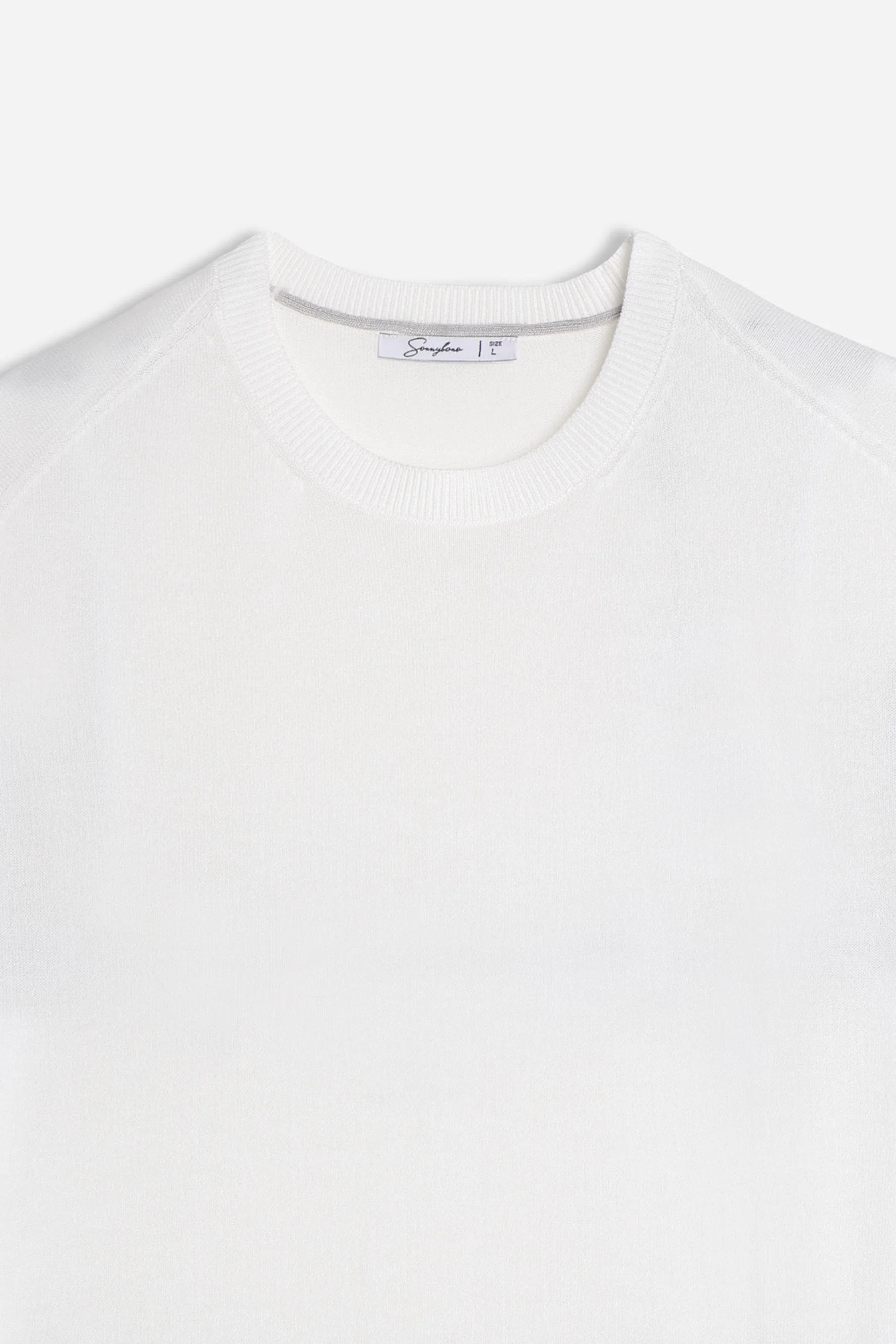 T-SHIRT GIRCOLLO IN MAGLINA BIANCO - Image 6