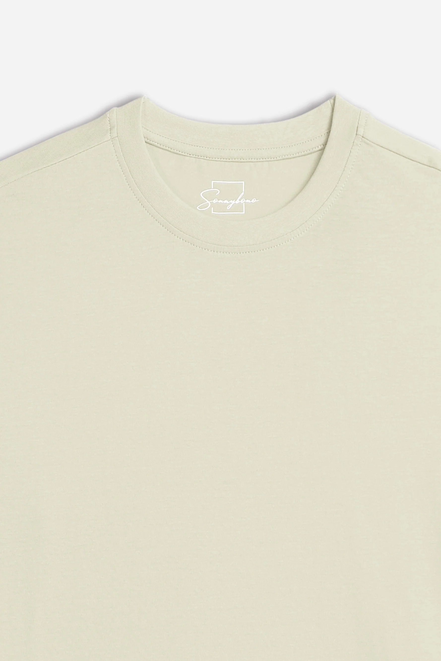 T-SHIRT GIROCOLLO BASIC BEIGE CHIARO - Image 2