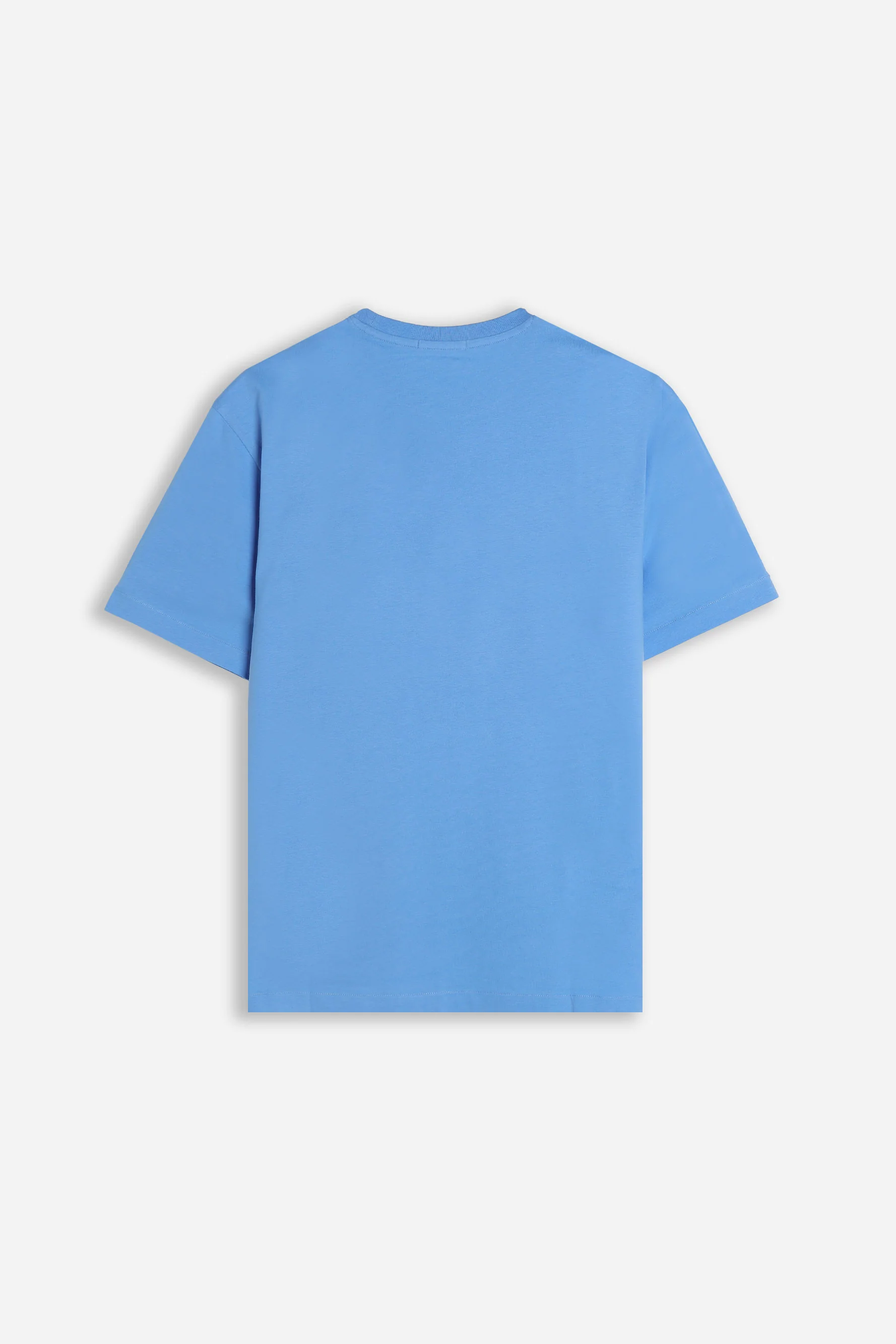 T-SHIRT GIROCOLLO BASIC CON DETTAGLIO AZZURRO - Image 4