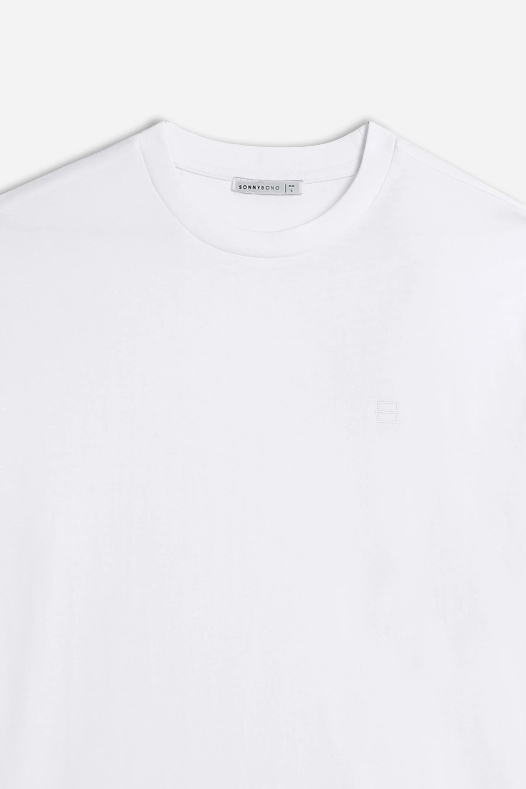 T-SHIRT GIROCOLLO BASIC CON DETTAGLIO BIANCO - Image 3