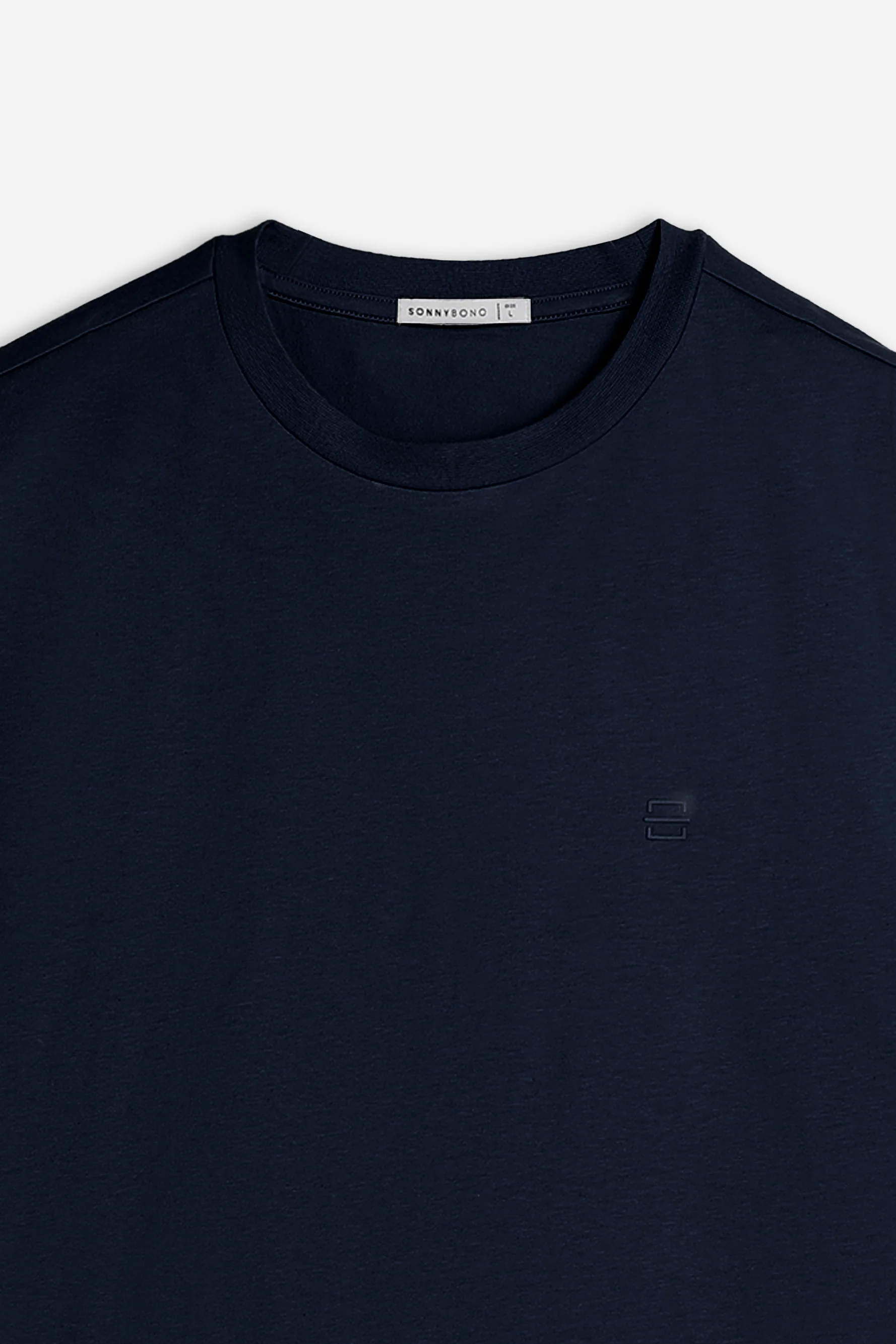 T-SHIRT GIROCOLLO BASIC CON DETTAGLIO BLEU - Image 3