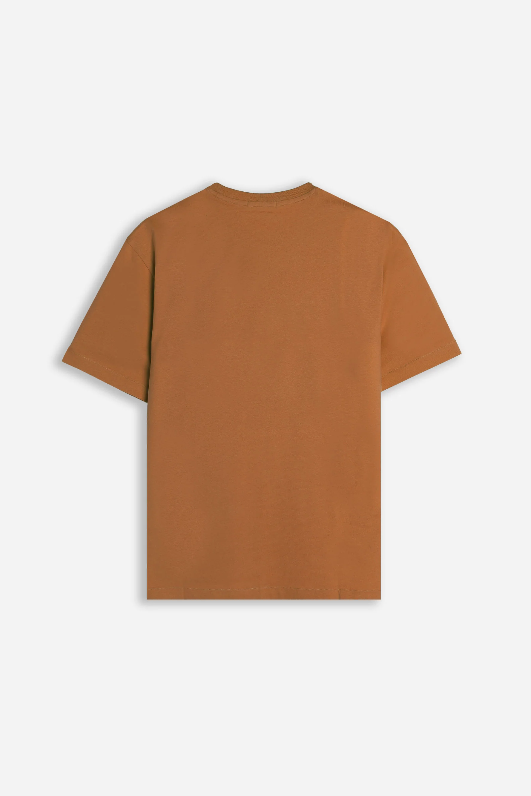 T-SHIRT GIROCOLLO BASIC CON DETTAGLIO COGNAC - Image 4