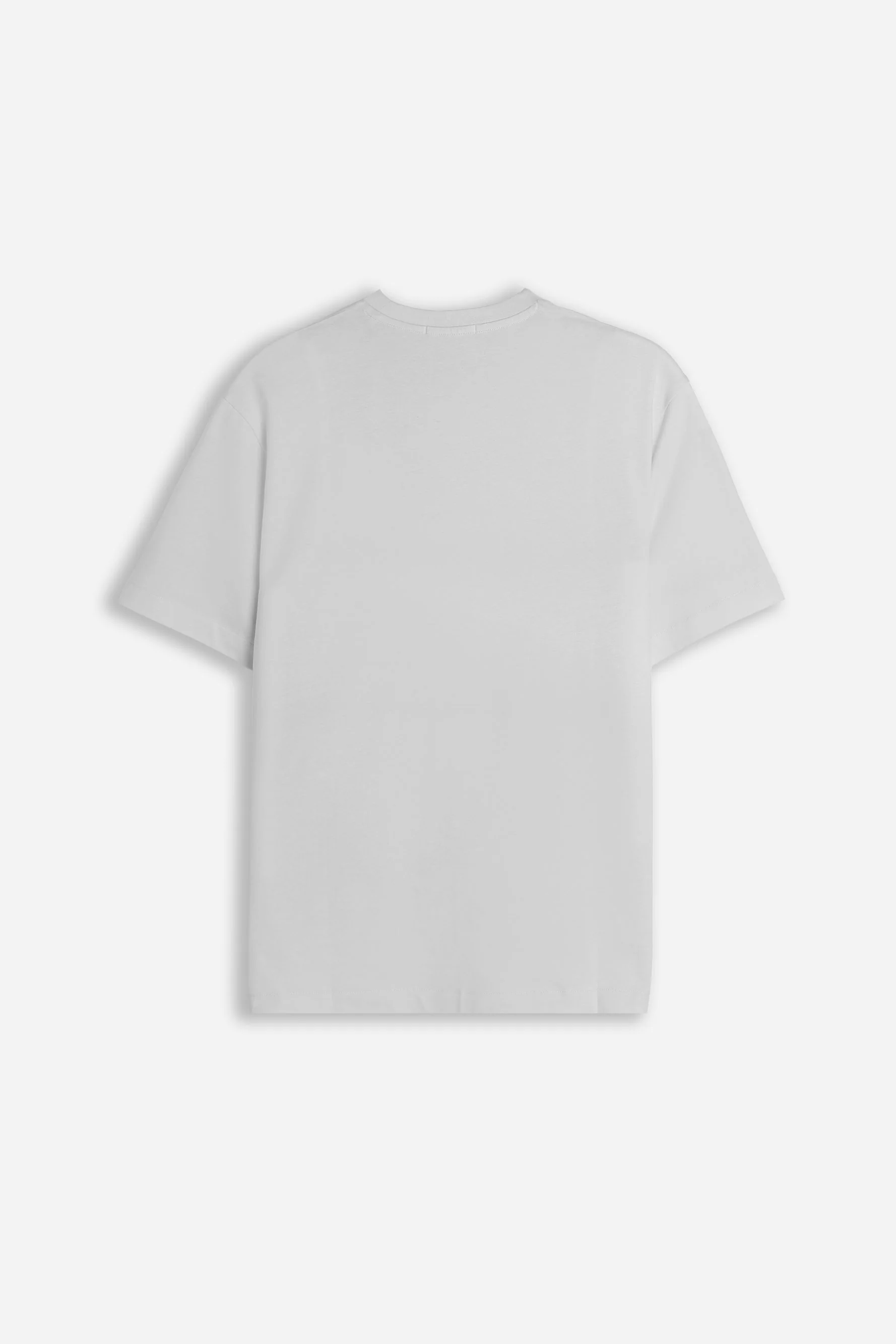 T-SHIRT GIROCOLLO BASIC CON DETTAGLIO GRIGIO GHIACCIO - Image 4
