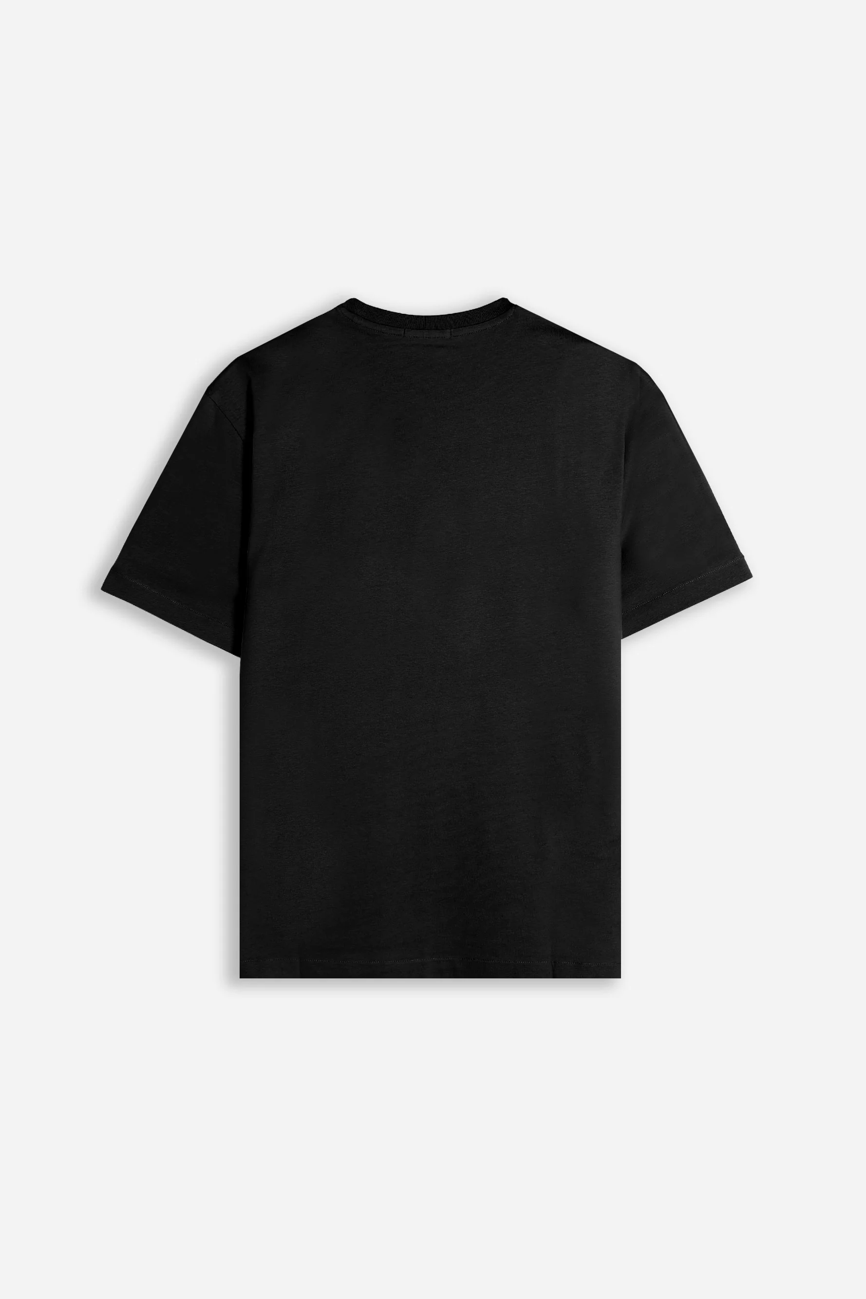 T-SHIRT GIROCOLLO BASIC CON DETTAGLIO NERO - Image 4