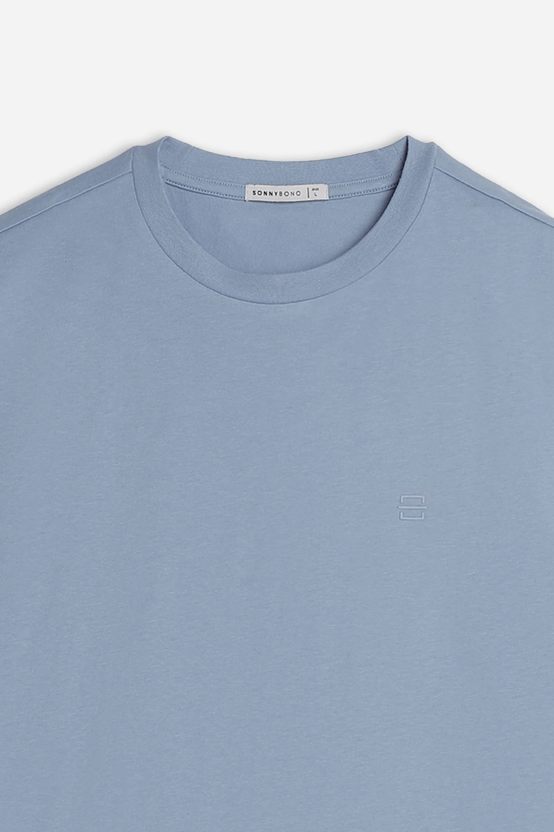 T-SHIRT GIROCOLLO BASIC CON DETTAGLIO POLVERE - Image 3