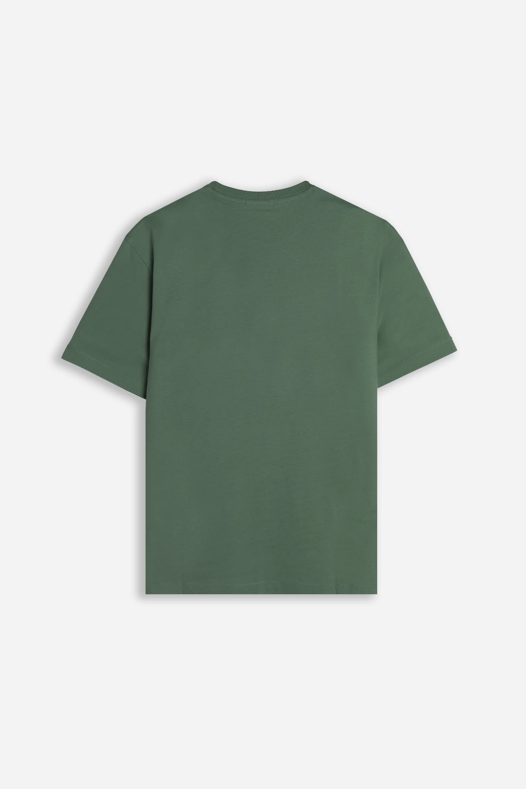 T-SHIRT GIROCOLLO BASIC CON DETTAGLIO VERDE MILITARE - Image 4