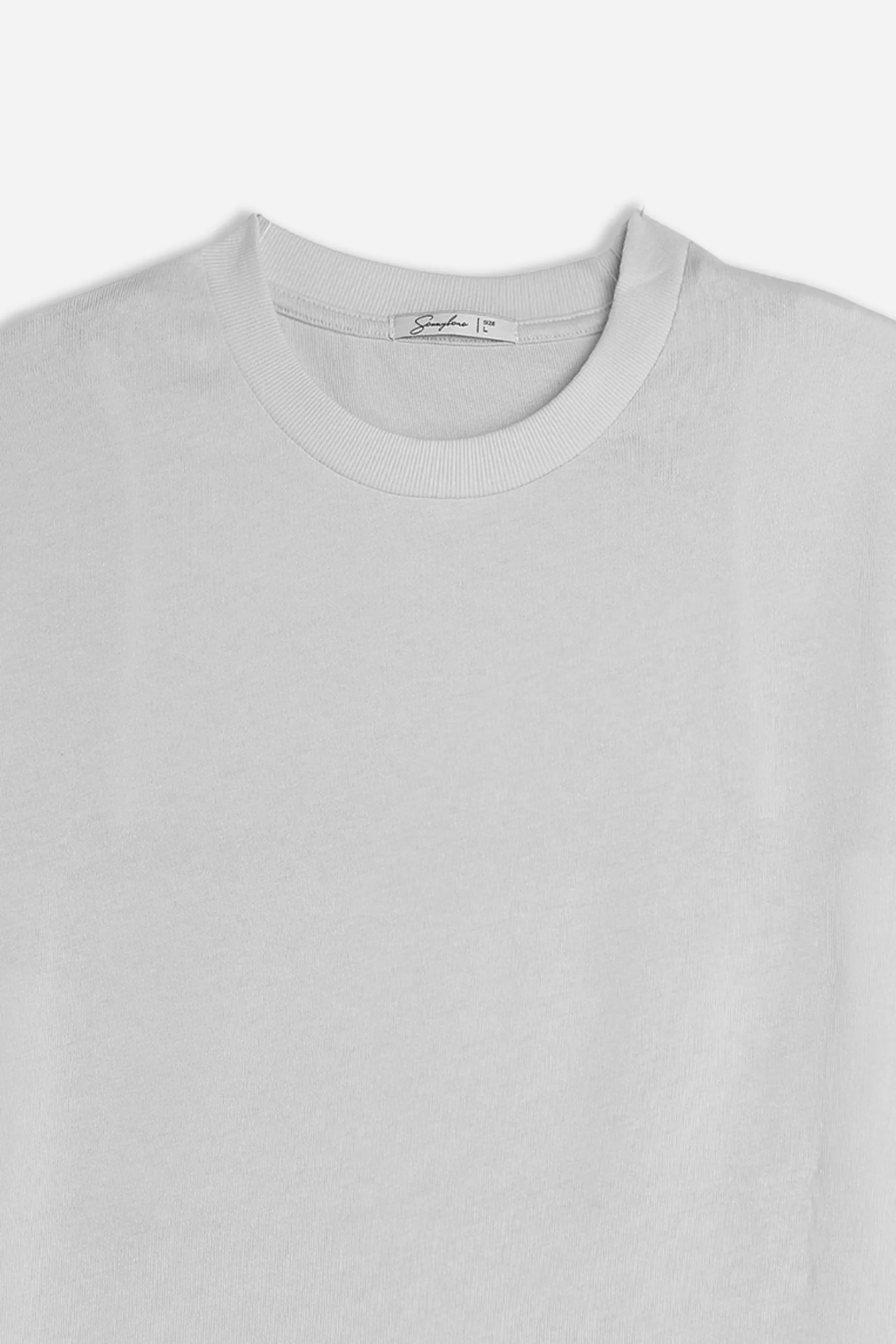 T-SHIRT GIROCOLLO BASIC IN MAGLINA GRIGIO MEDIO - Image 2