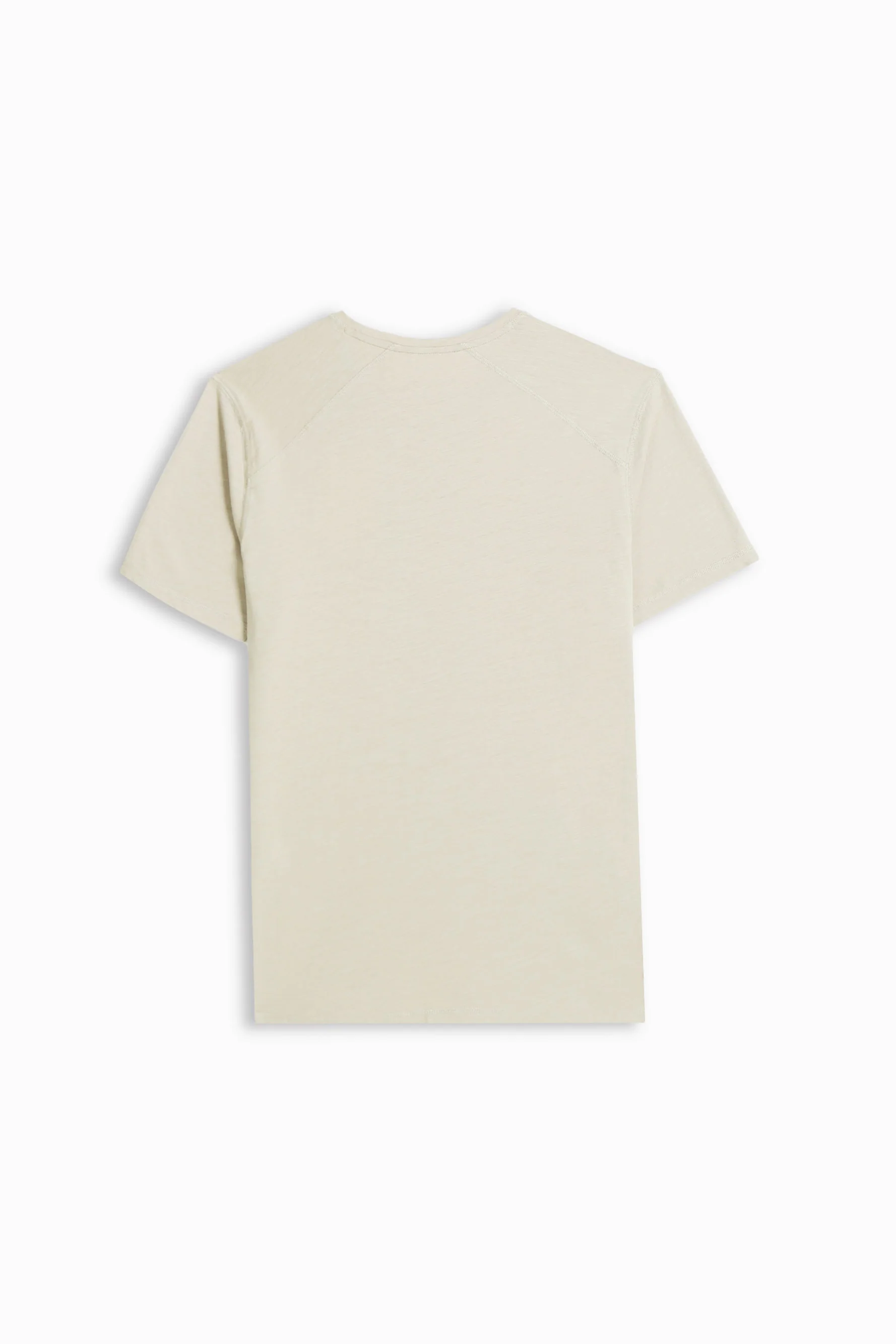 T-SHIRT GIROCOLLO BASIC SLUB BEIGE CHIARO - Image 3