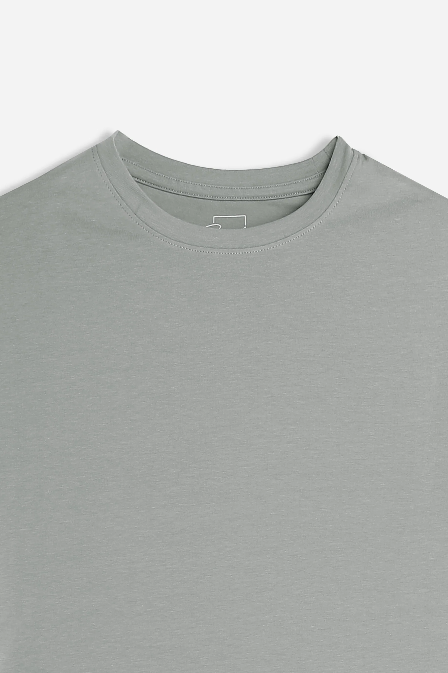 T-SHIRT GIROCOLLO BASIC STRETCH GRIGIO SCURO - Image 3