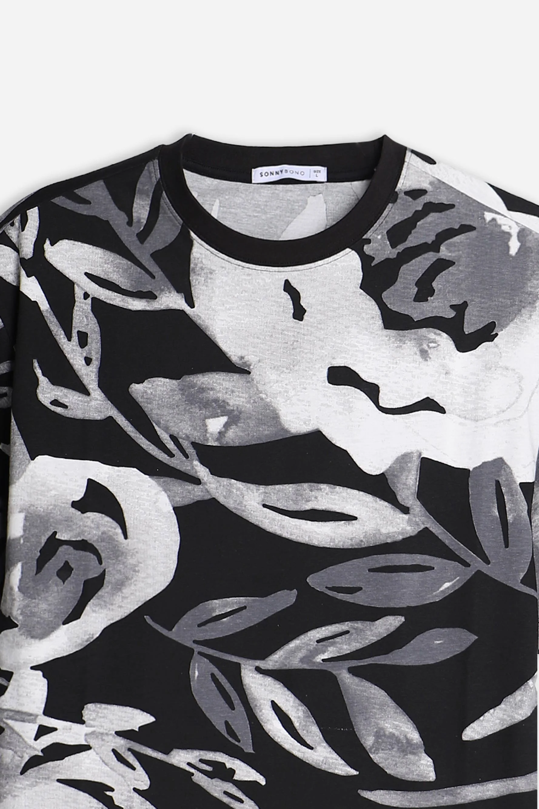 T-SHIRT GIROCOLLO FANTASIA F NERO - Image 2
