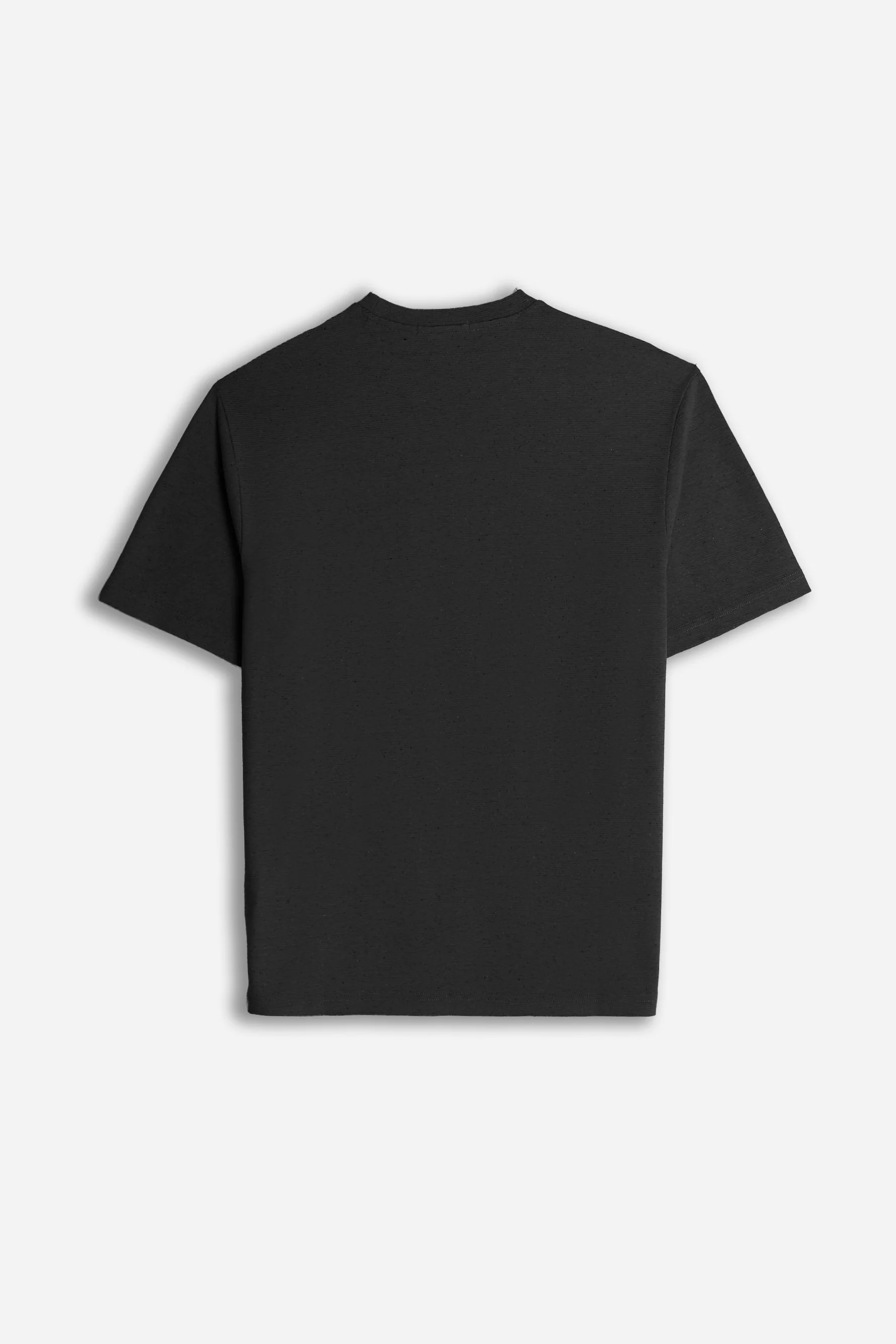 T-SHIRT GIROCOLLO IN JERSEY EFFETTO FIAMMATO NERO - Image 3