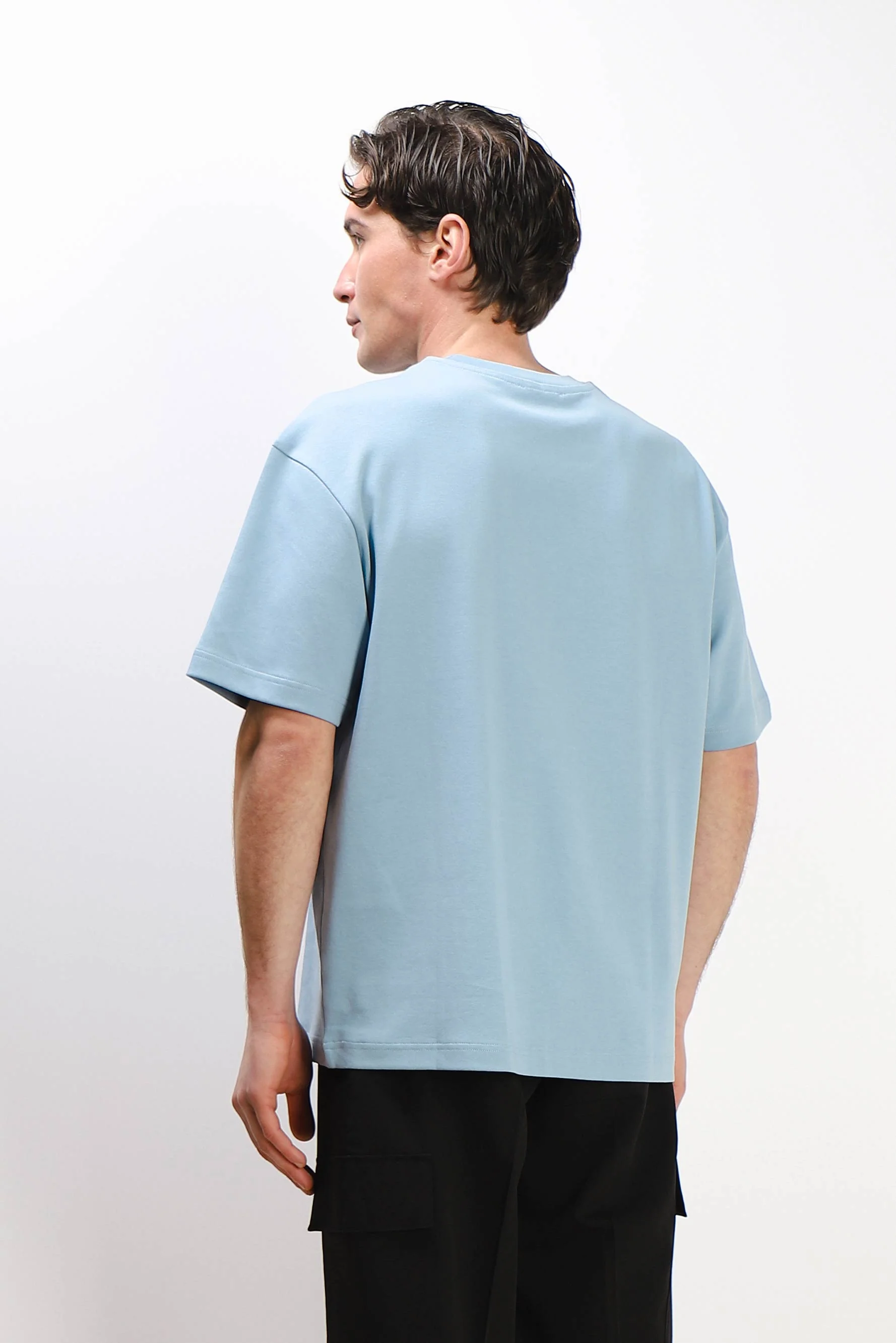 T-SHIRT GIROCOLLO OVER FIT POLVERE - Image 4