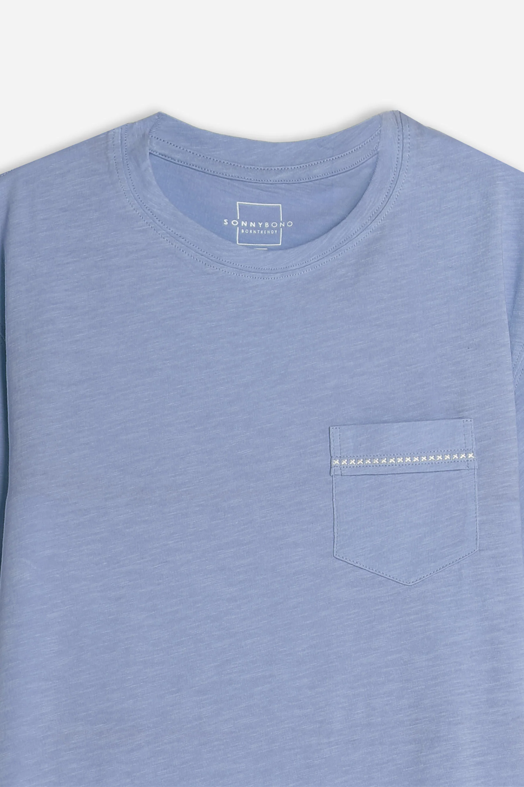 T-SHIRT GIROCOLLO SLUB CON TASCHINO AVION - Image 2