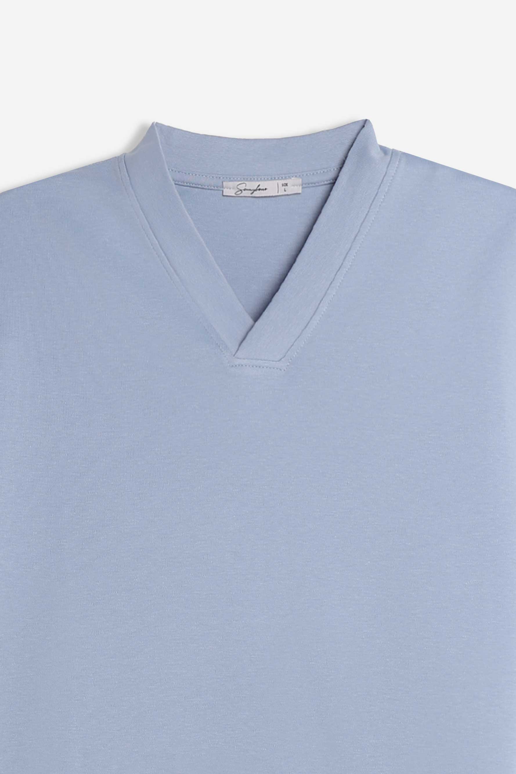 T-SHIRT SCOLLO A V OVER FIT POLVERE - Image 2