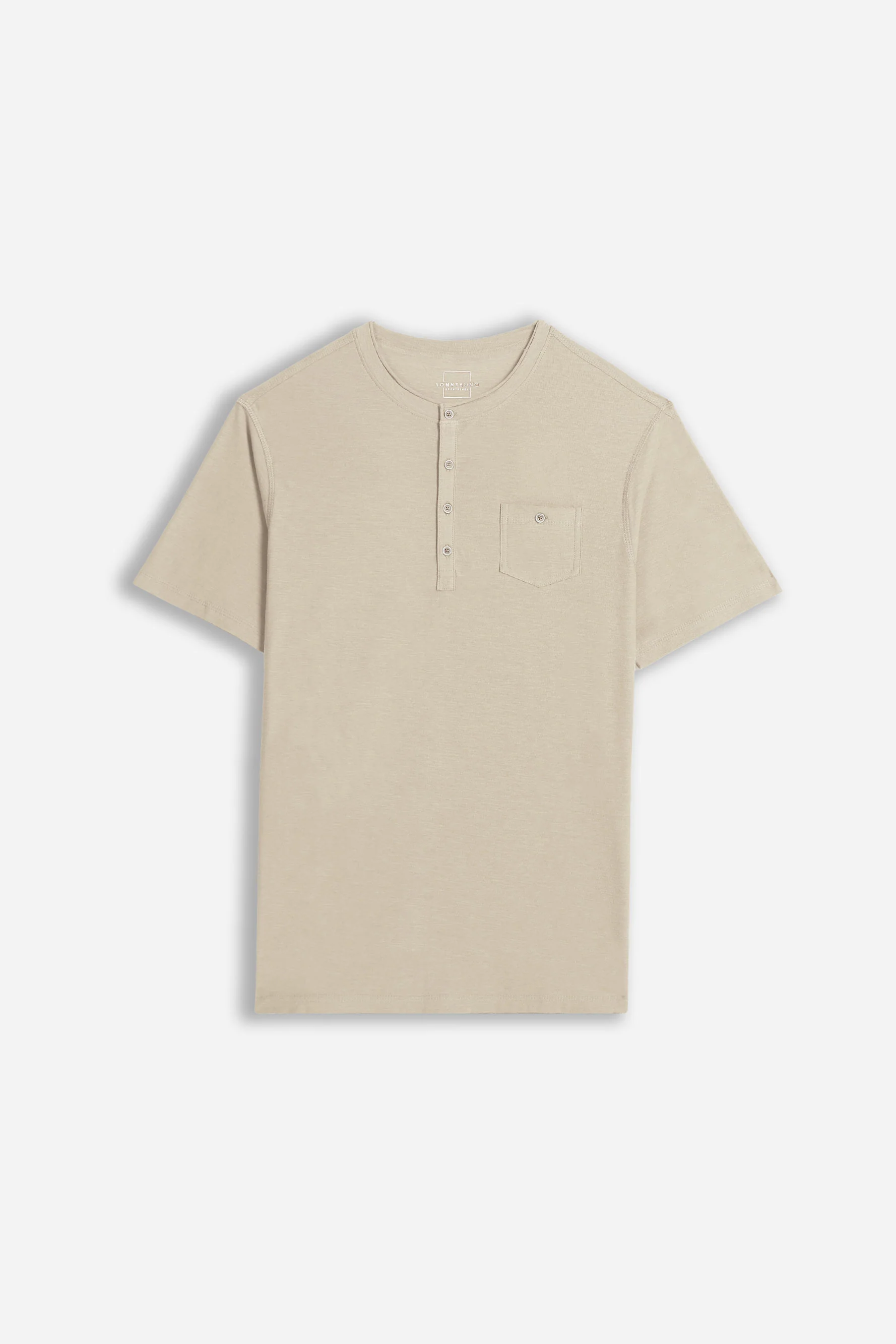 T-SHIRT SLUB  SERAFINO CON TASCHINO BEIGE CHIARO