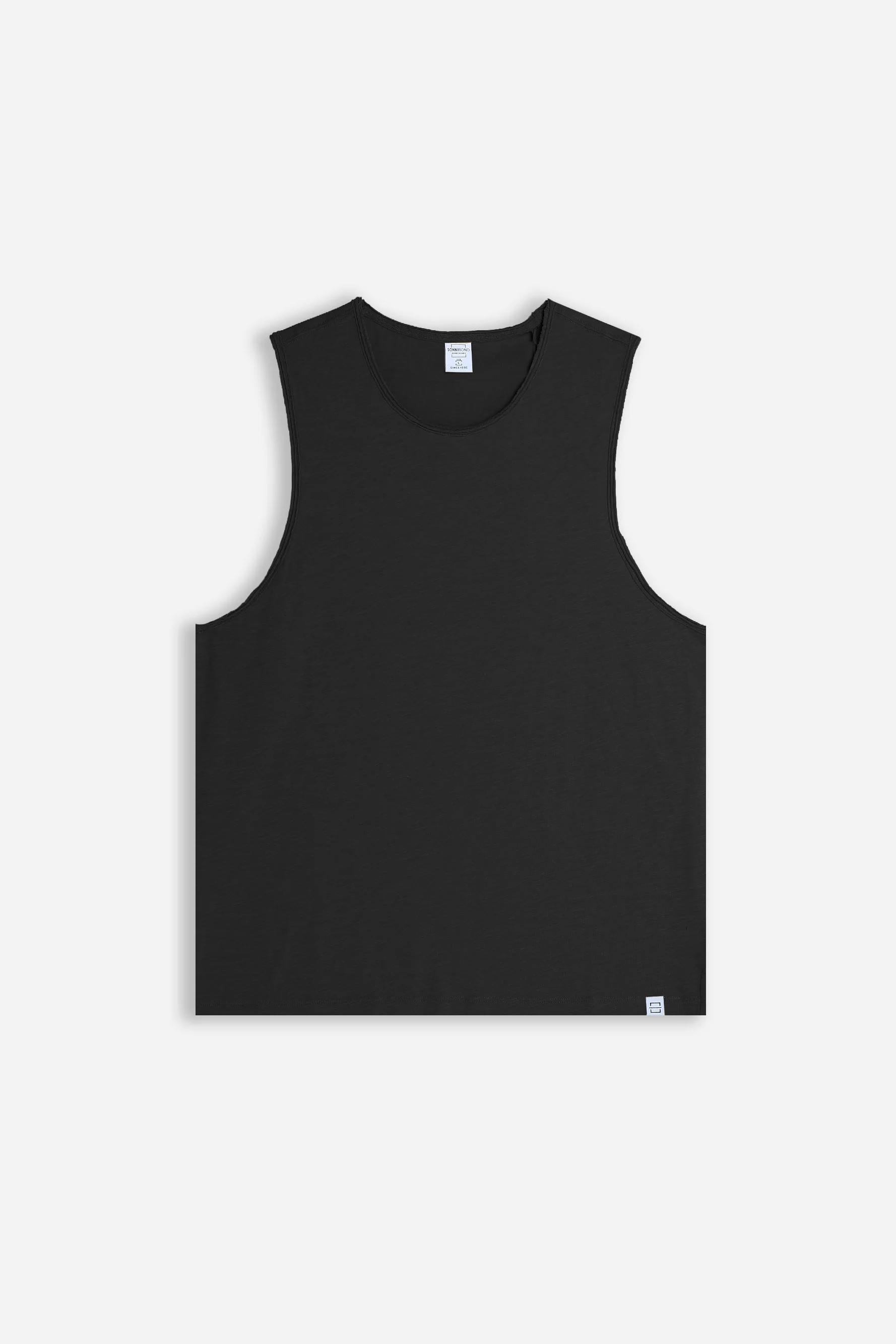 T-SHIRT SMANICATA IN COTONE SLUB NERO